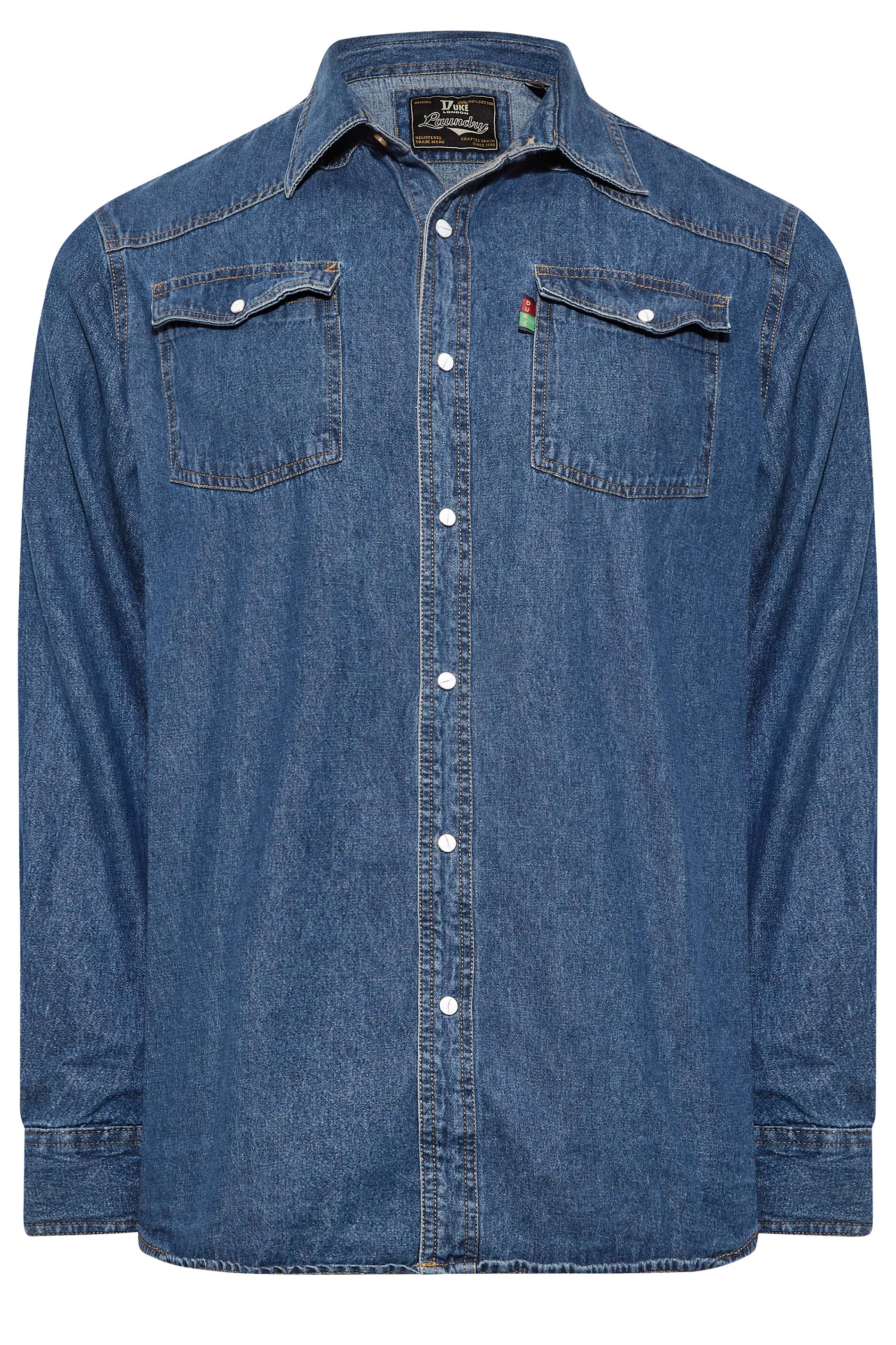 D555 Big & Tall Blue Duke Denim Shirt | BadRhino 3