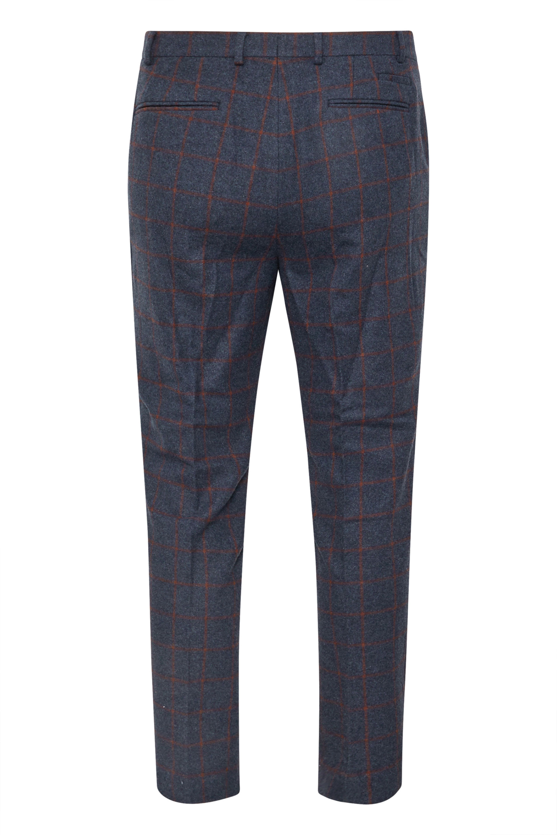 BadRhino Tailoring Big & Tall Blue & Red Checked Suit Trousers | BadRhino 8