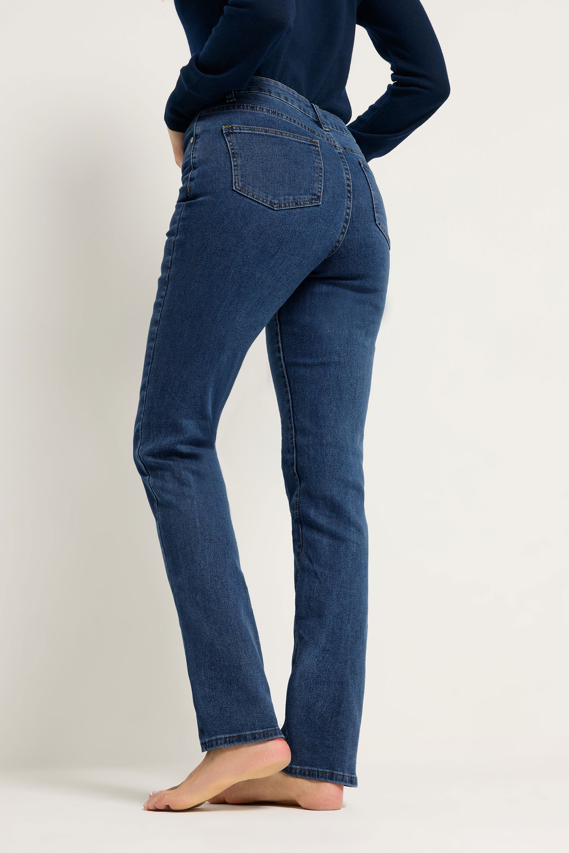 LTS Tall Dark Blue Stretch Straight Leg Jeans | Long Tall Sally  3