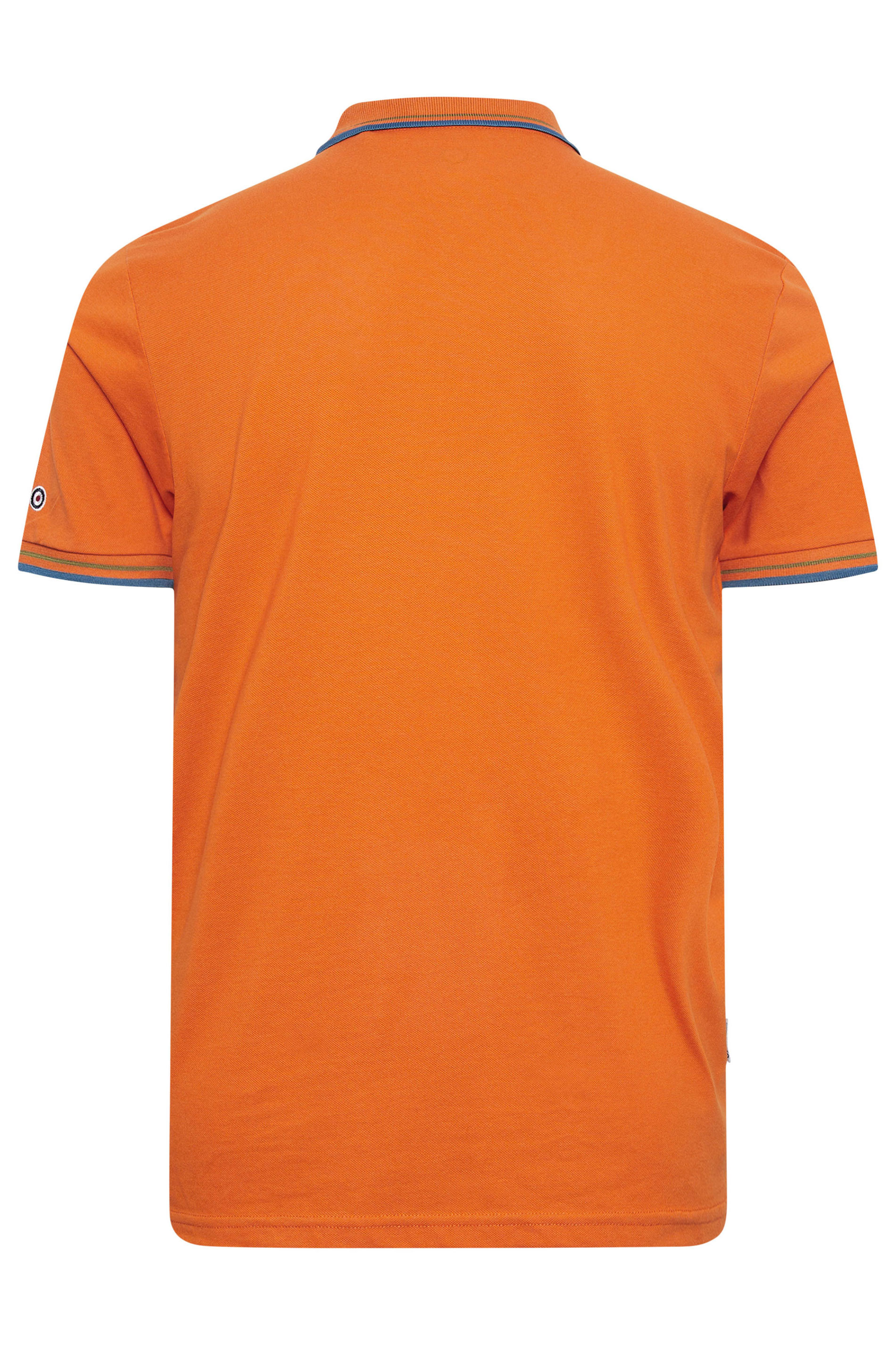 LAMBRETTA Big & Tall Orange Twin Tipped Polo Shirt | BadRhino 5