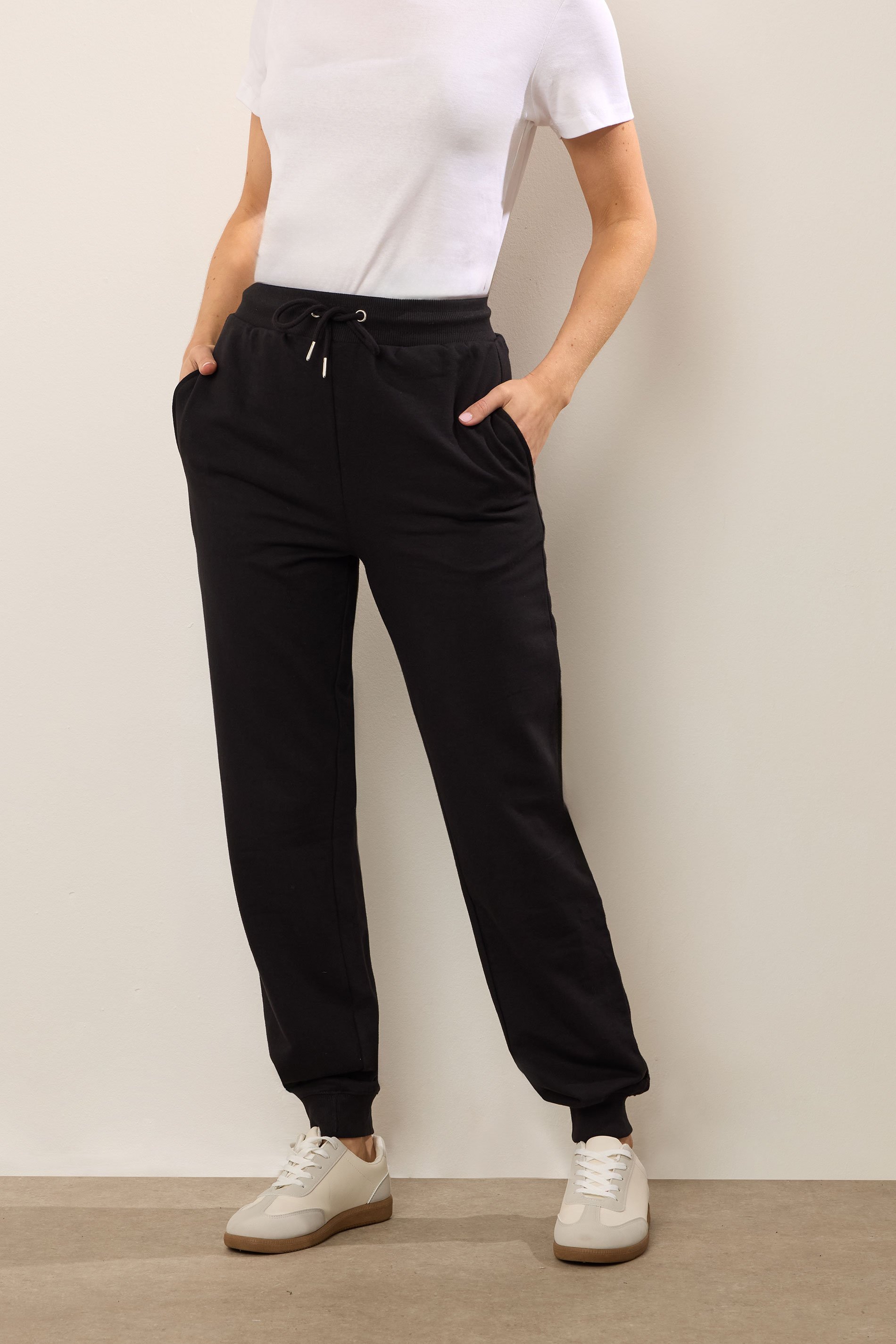LTS Tall Black Cuffed Drawstring Joggers | Long Tall Sally  2