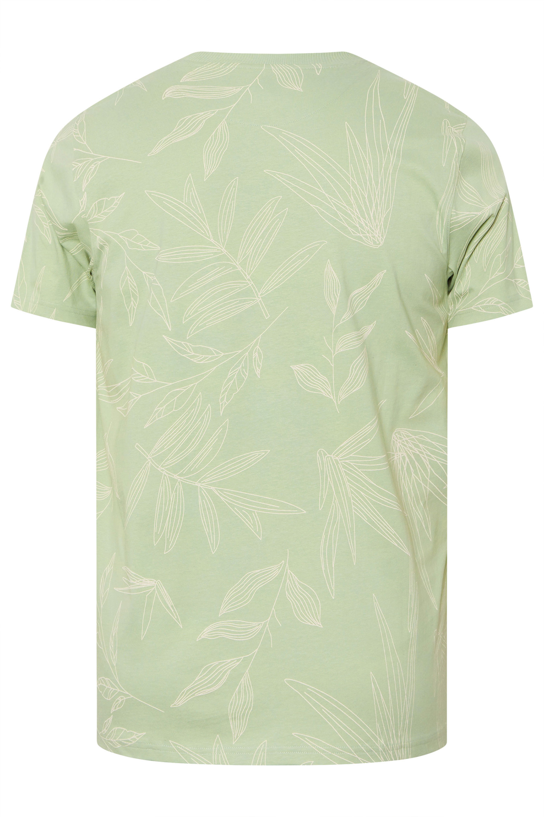 BadRhino Big & Tall Sage Green Leaf Printed T-Shirt | BadRhino 8