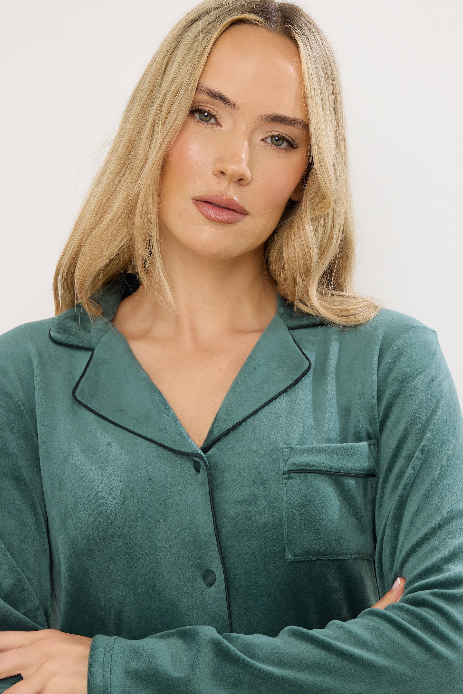LTS Tall Green Super Luxe Touch Pyjama Set | Long Tall Sally 4