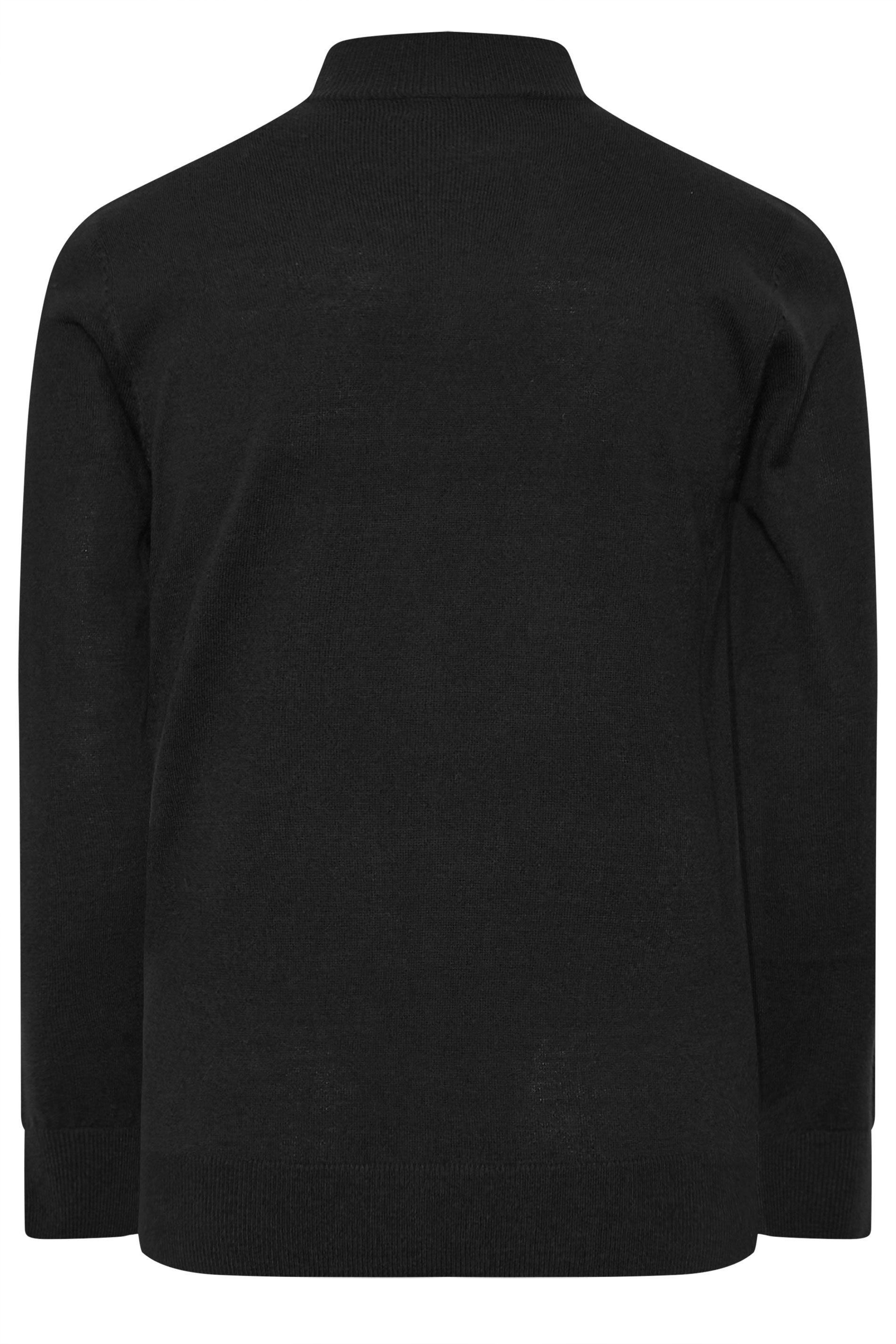 BadRhino Big & Tall Black Quarter Zip Fairisle Skull Knitted Jumper | BadRhino 5