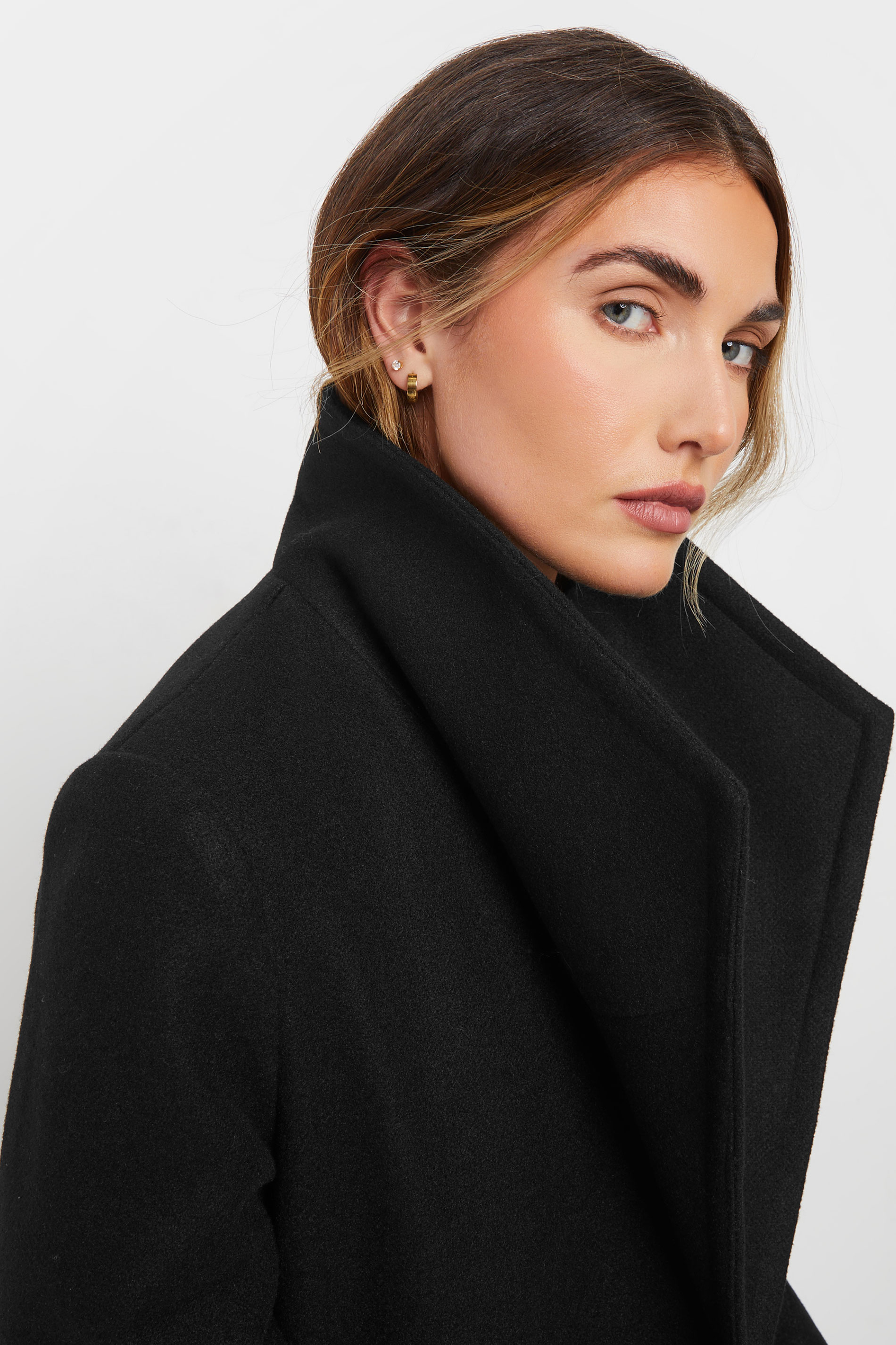LTS Tall Black Belted Wrap Formal Coat | Long Tall Sally 4