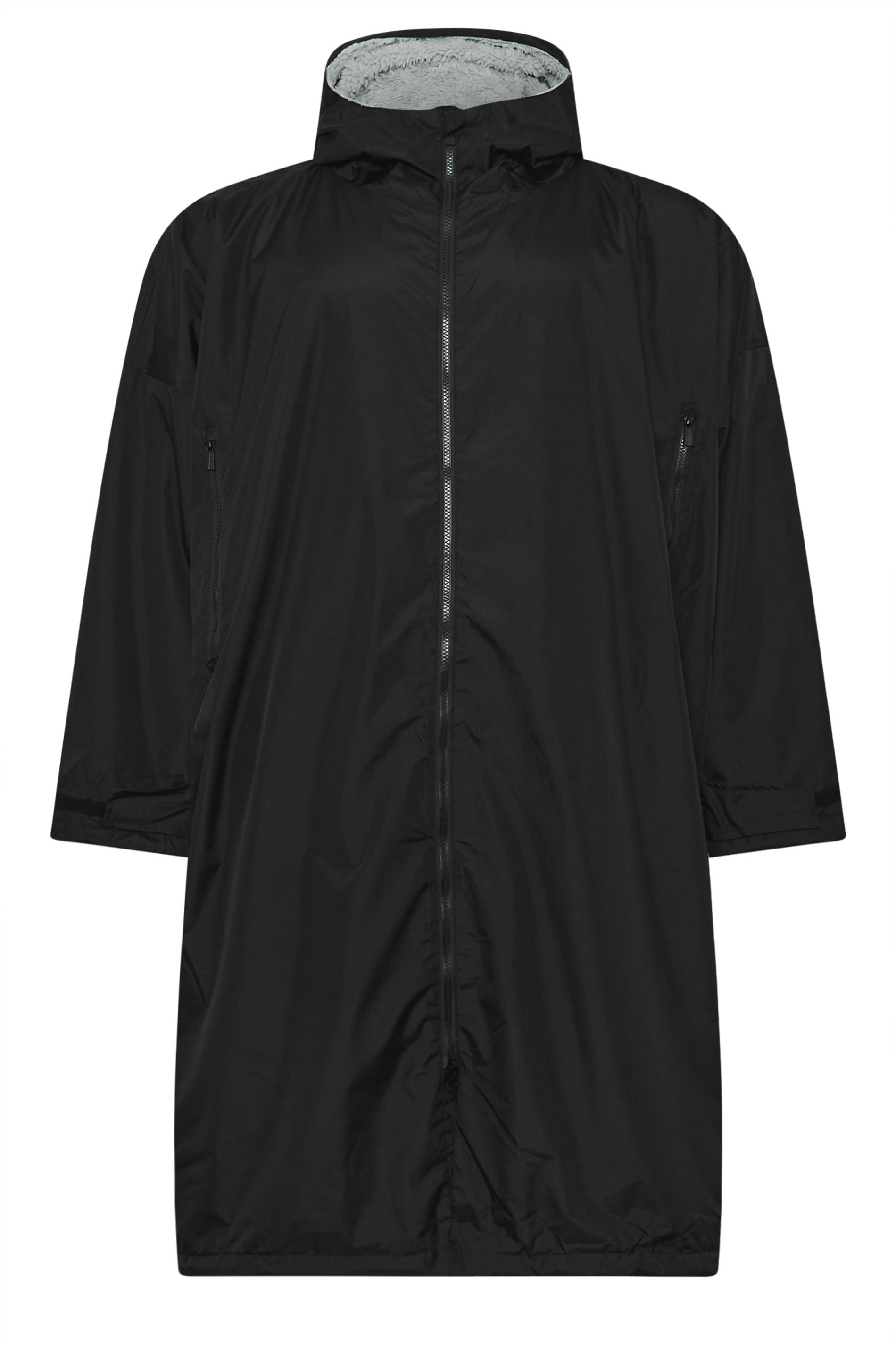 D555 Big & Tall Black Sherpa Lined Waterproof Changing Robe | BadRhino 3