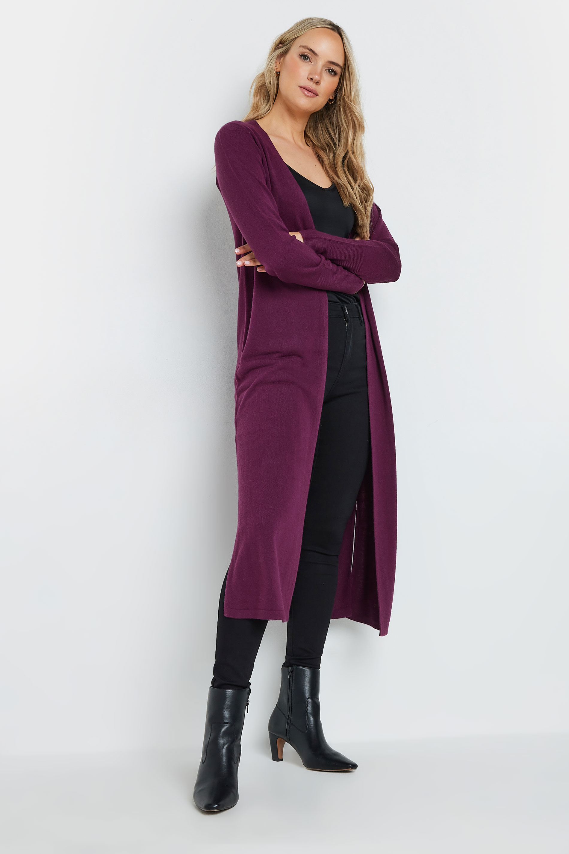 LTS Tall Burgundy Red Longline Cardigan | Long Tall Sally 2