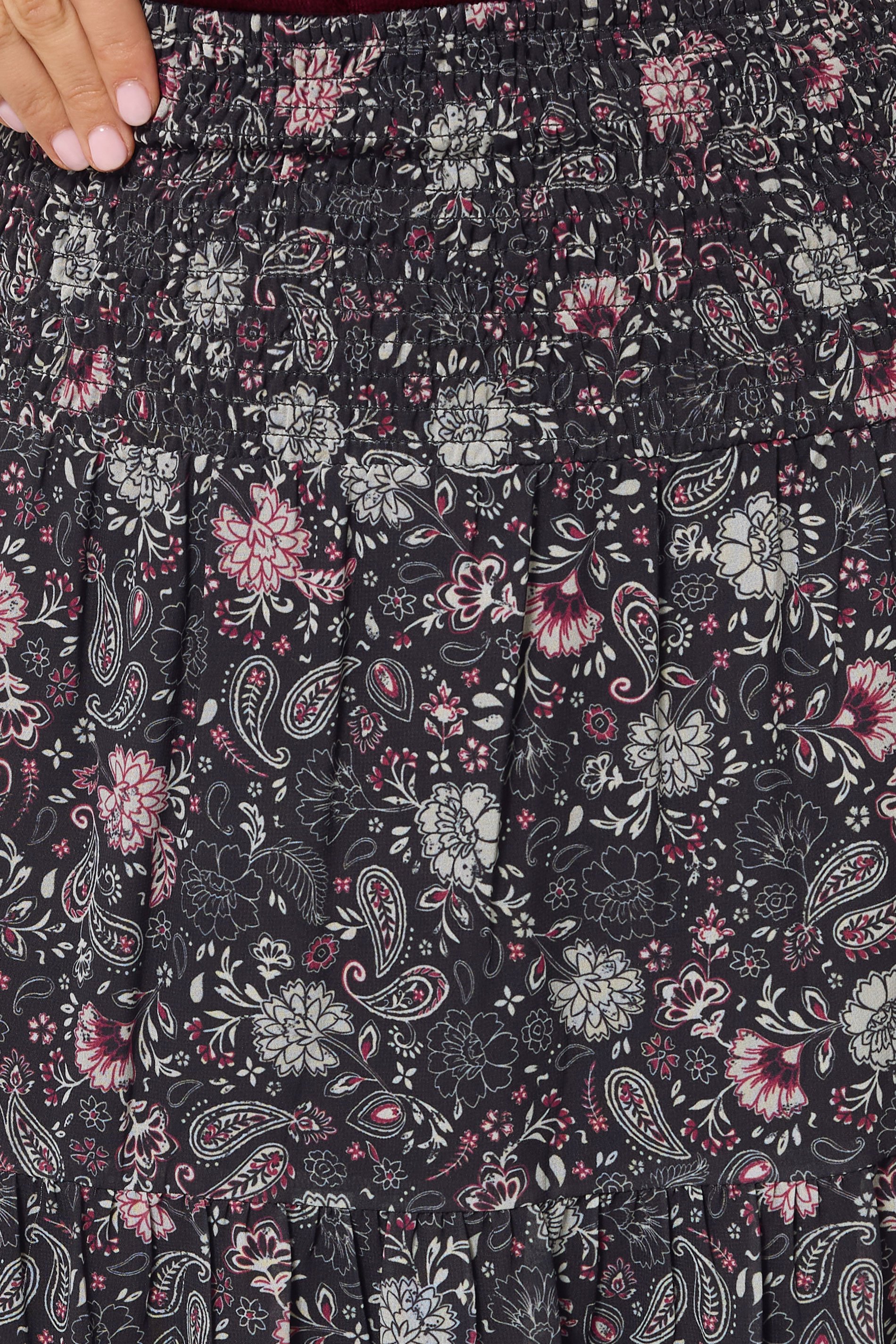 LTS Tall Black Chiffon Paisley Tiered Maxi Skirt | Long Tall Sally 4