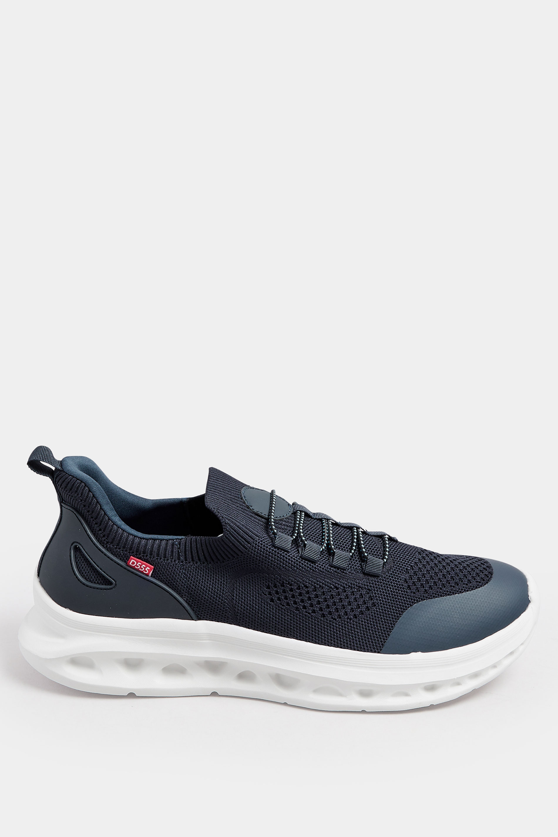D555 Navy Hands Free Shoes With Knitted Top & Laces | BadRhino 3