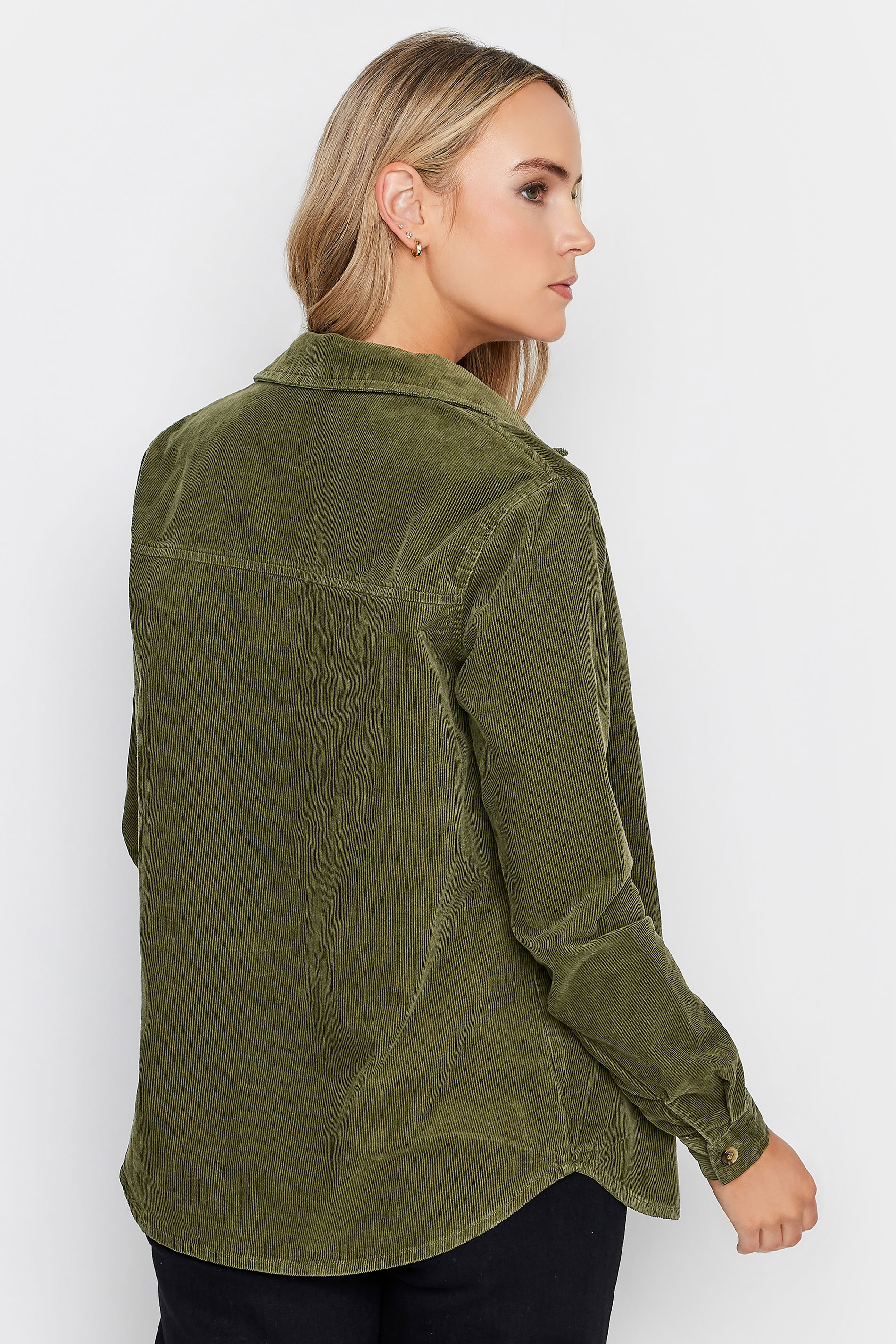 LTS Tall Khaki Green Cord Shirt | Long Tall Sally  4