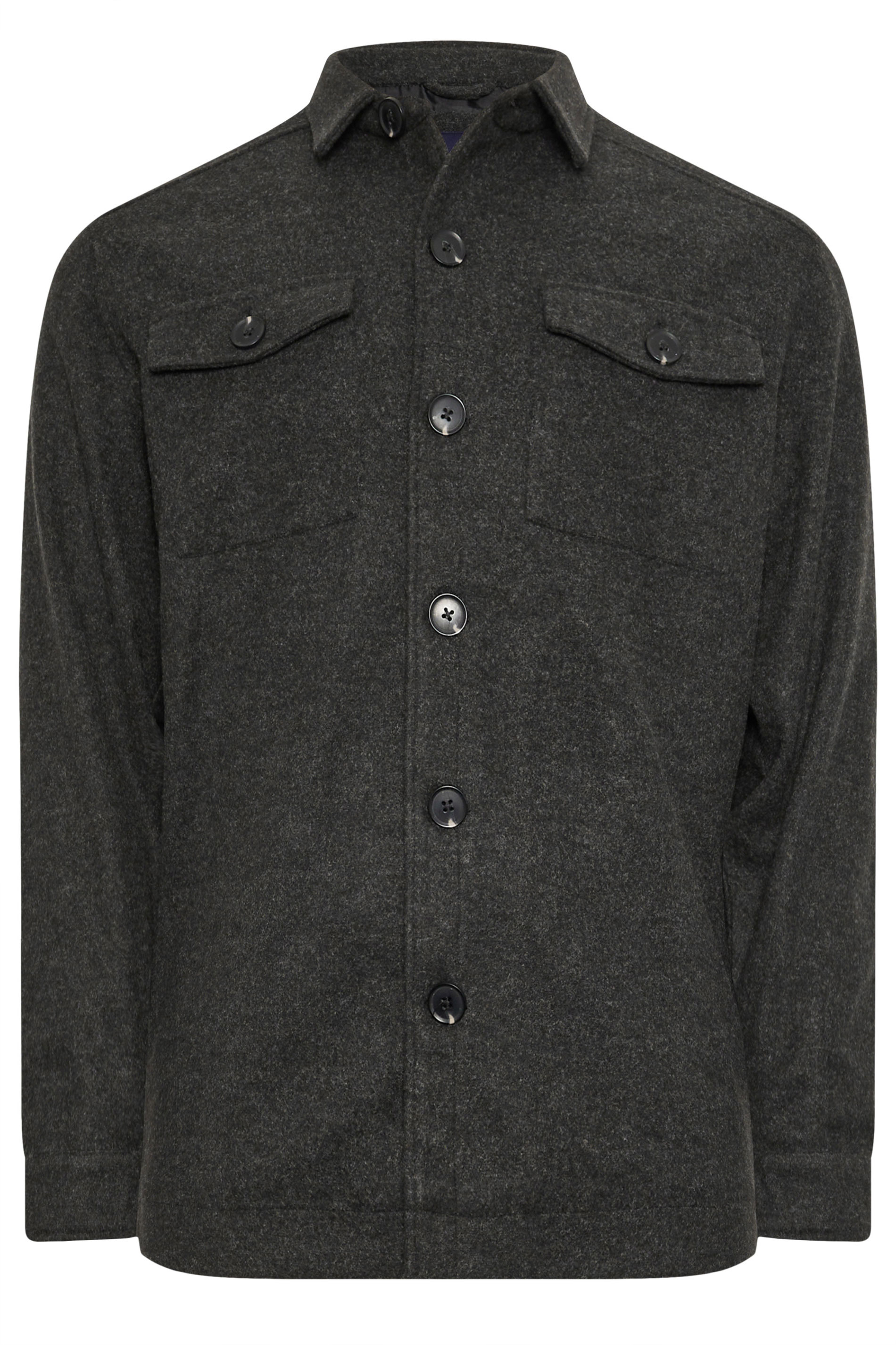 BadRhino Big & Tall Charcoal Grey Premium Button Down Shacket | BadRhino 7