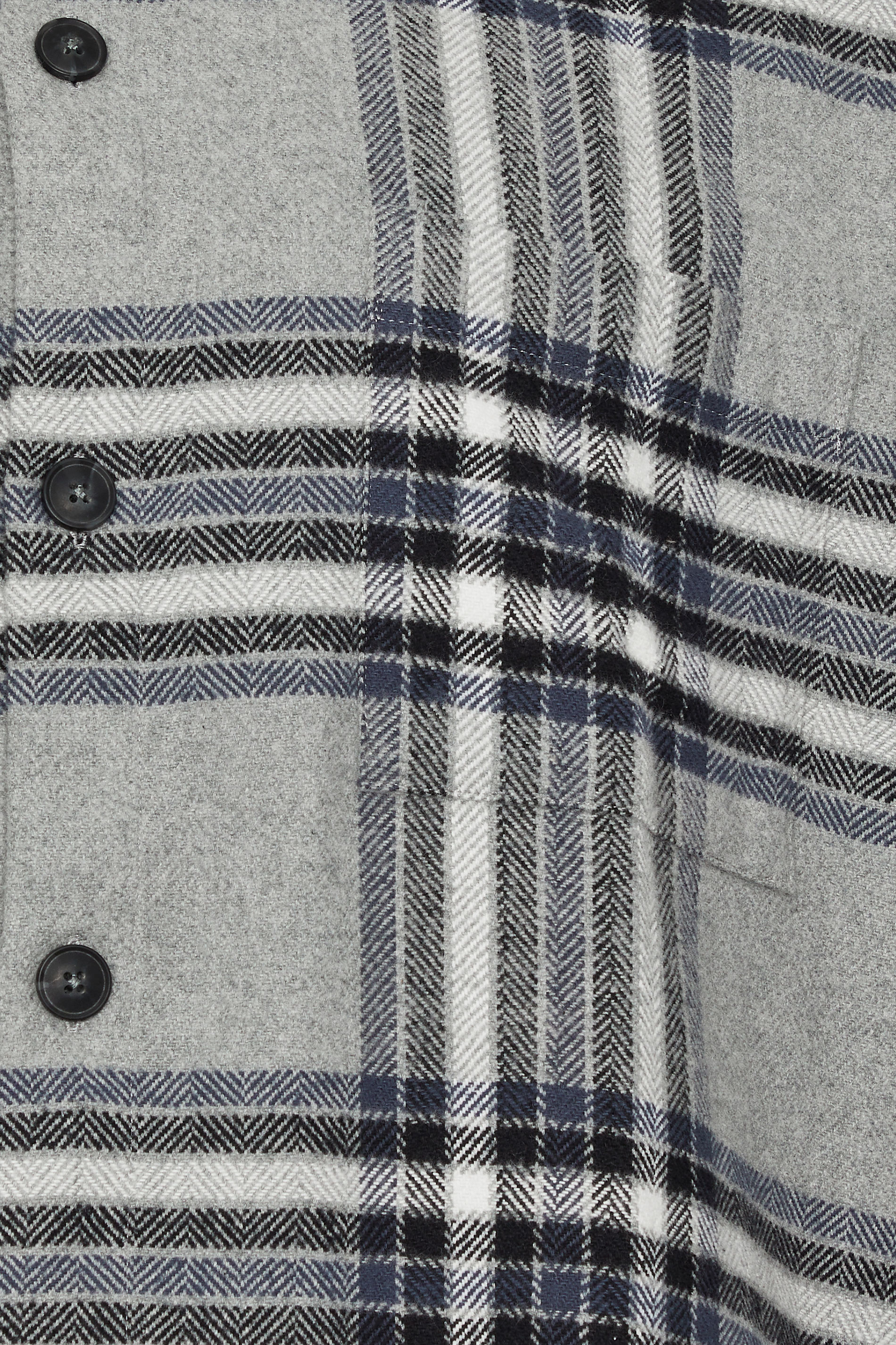 KAM Big & Tall Silver Brushed Cotton Checked Overshirt | BadRhino 2