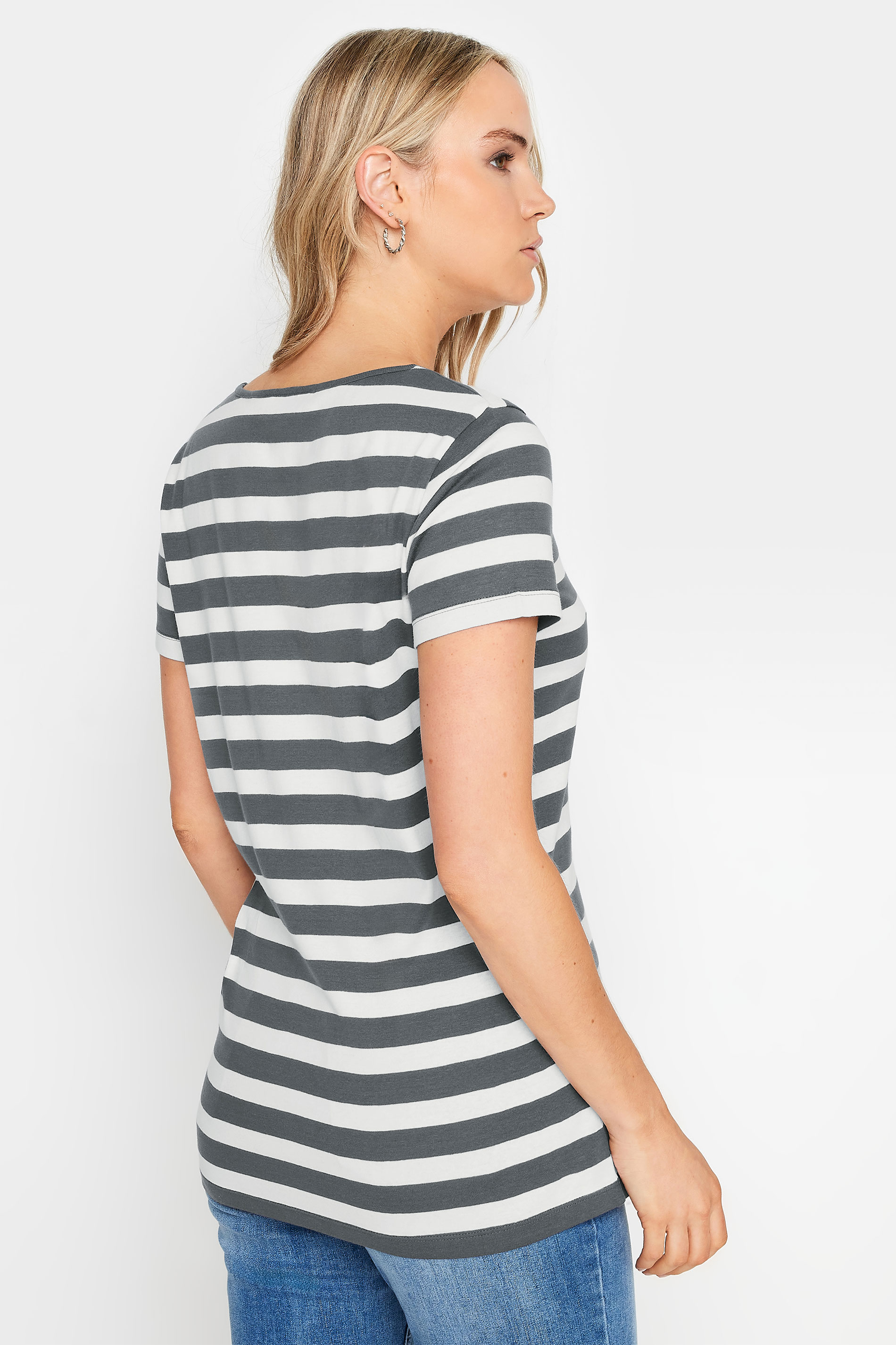 LTS Tall Charcoal Grey Striped Top | Long Tall Sally 3