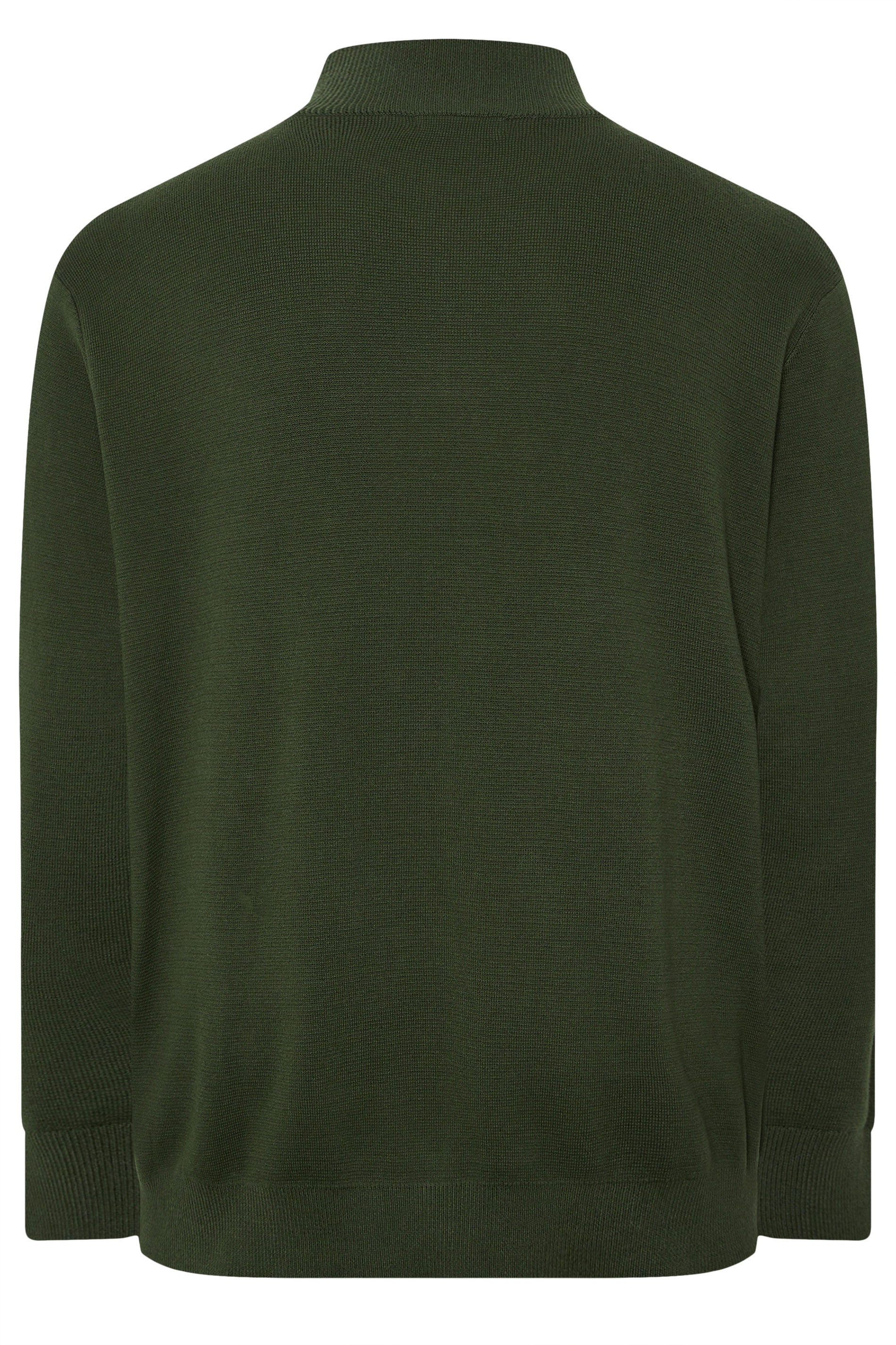 BadRhino Big & Tall Dark Green Milano Quarter Zip Jumper | BadRhino 6