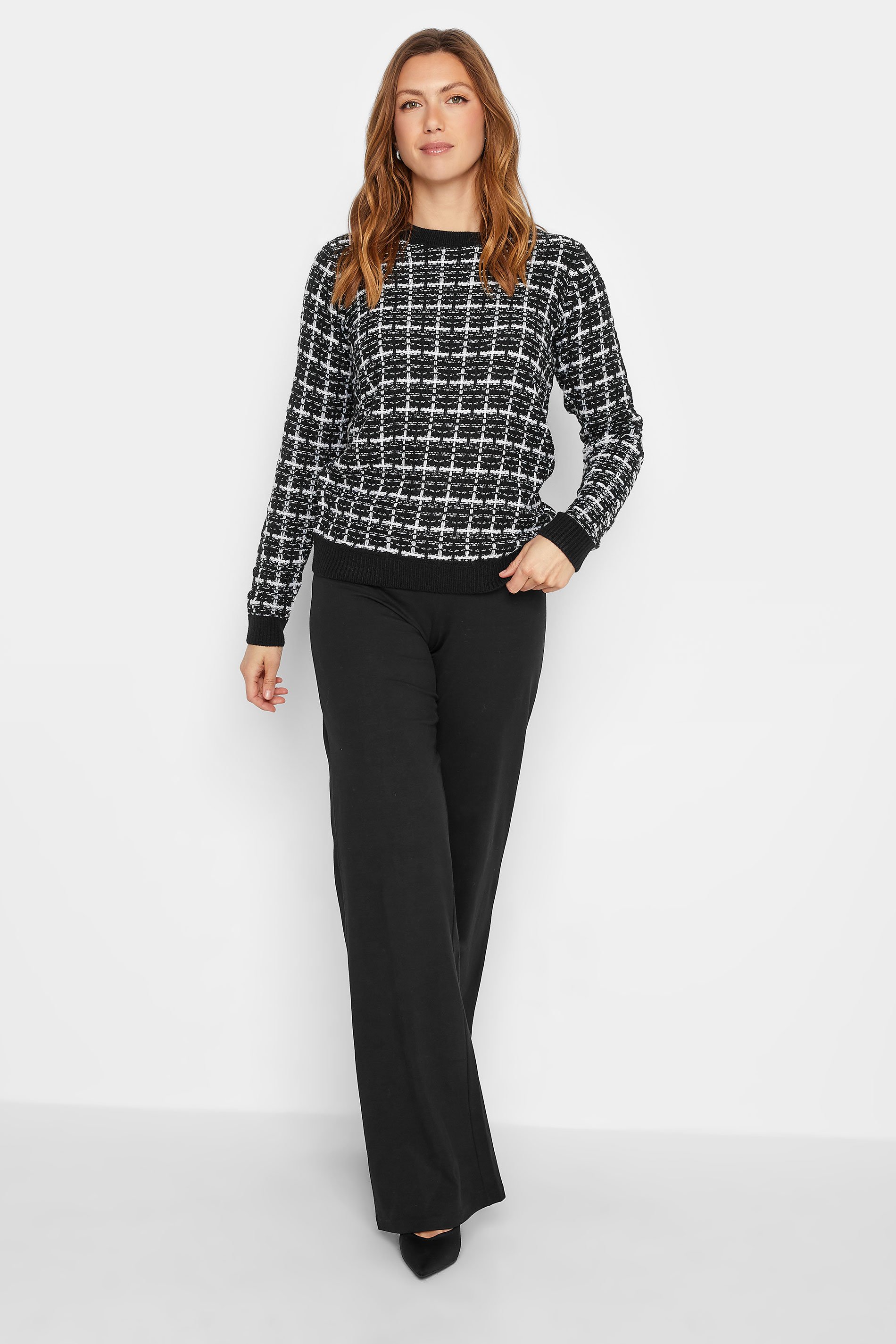 LTS Tall Womens Black & White Boucle Jumper | Long Tall Sally 2