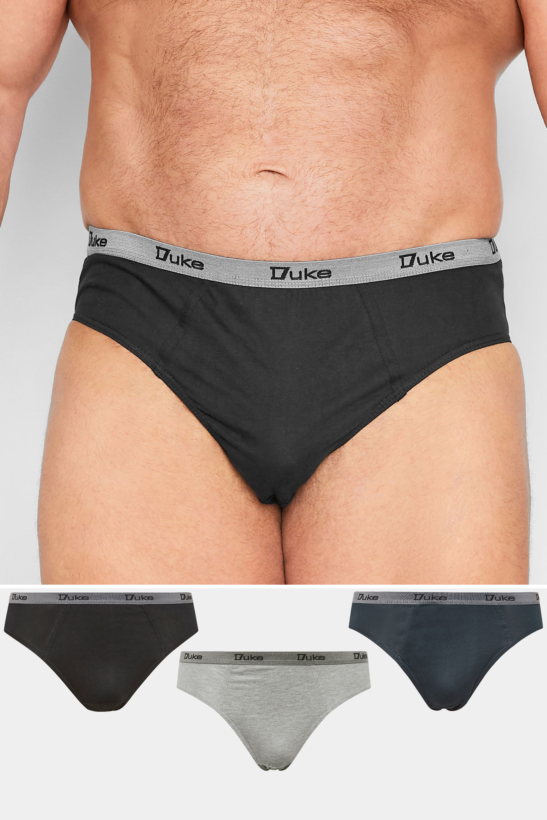 D555 Grey 3 PACK Briefs | BadRhino 1