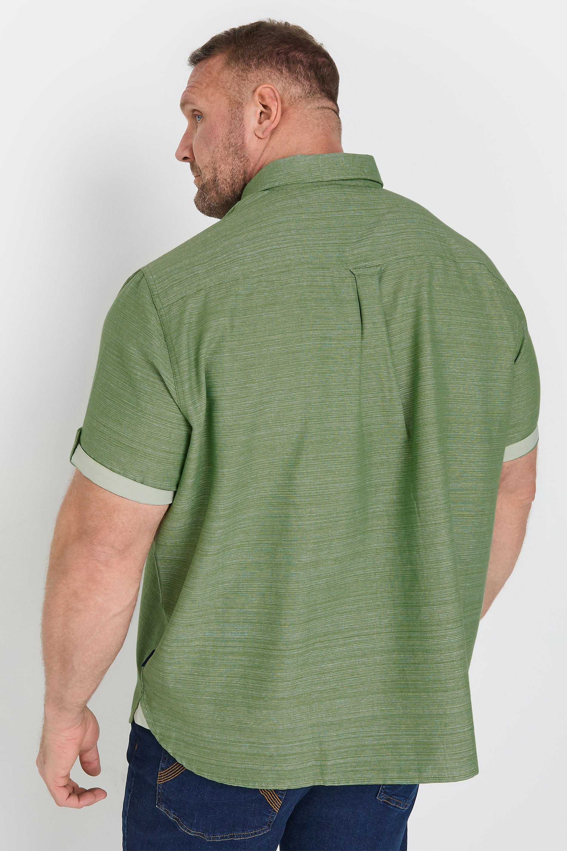 BadRhino Big & Tall Khaki Green Slub Shirt | BadRhino 3
