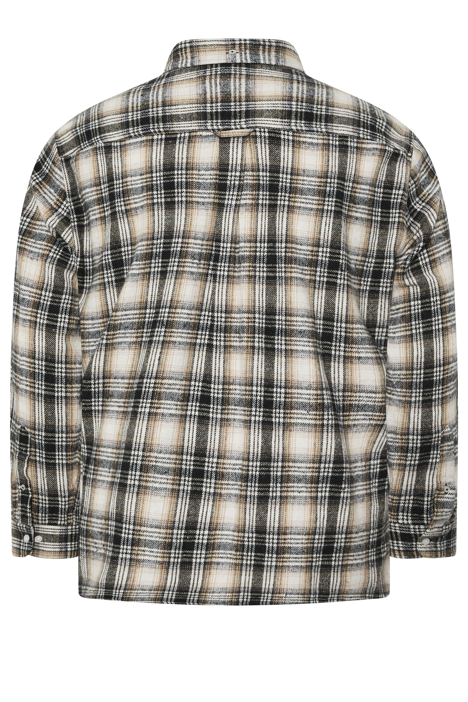 BadRhino Big & Tall Black & Tan Brown Brushed Checked Shirt | BadRhino 7