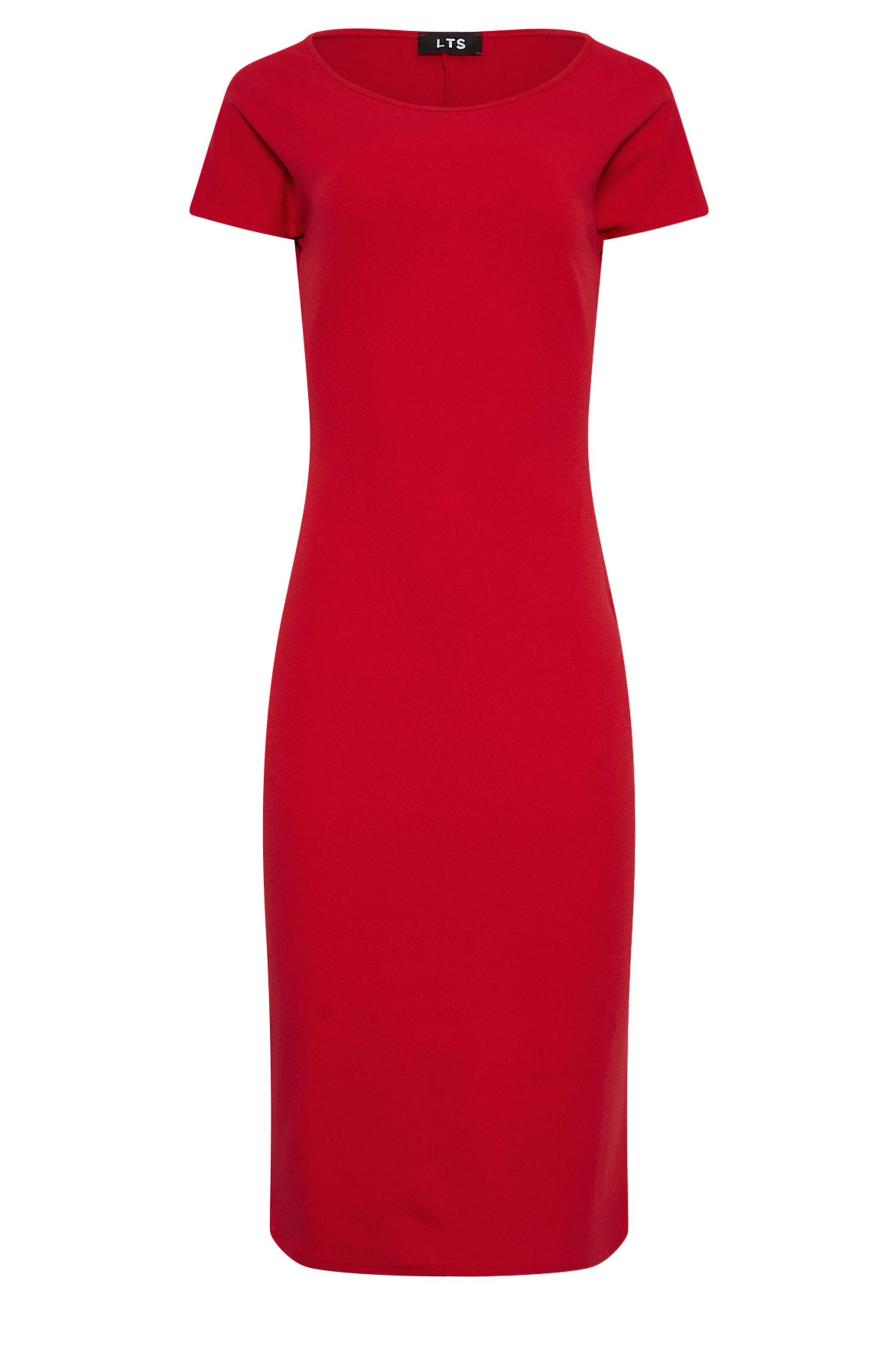 LTS Tall Women's Red Scoop Neck Midi Dress | Long Tall Sally 5