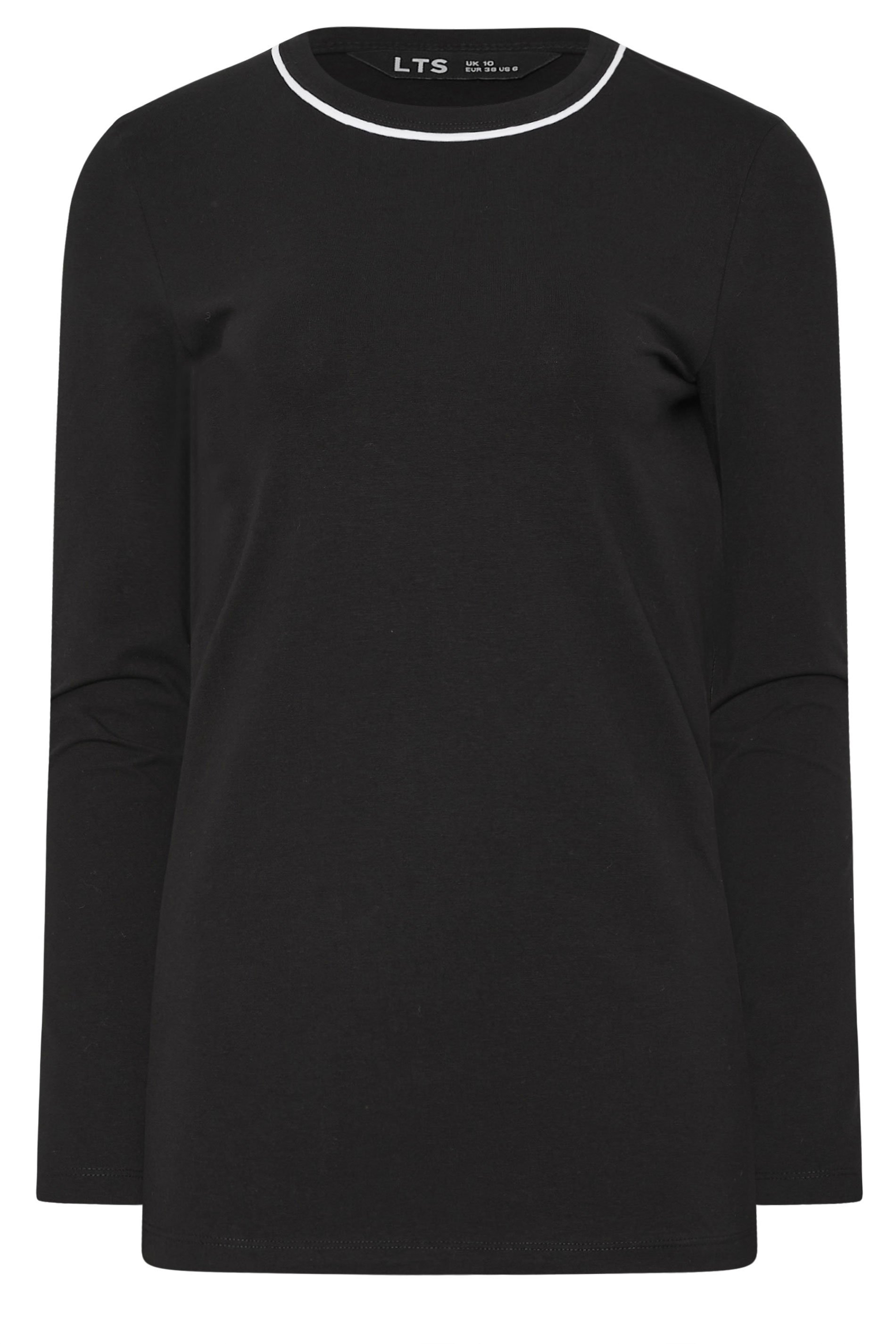 LTS Tall Women's Black Active Piped Long Sleeve Top | Long Tall Sally 5