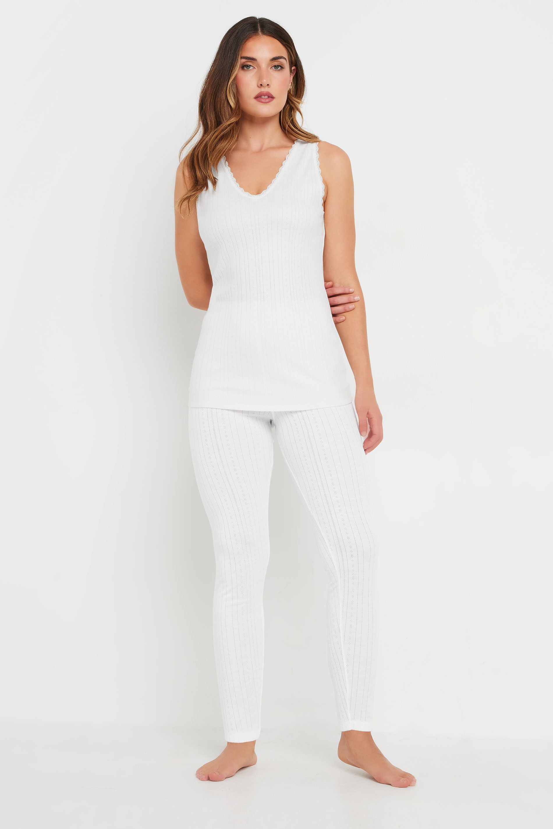 LTS Tall Women's White Thermal Vest Top | Long Tall Sally 2