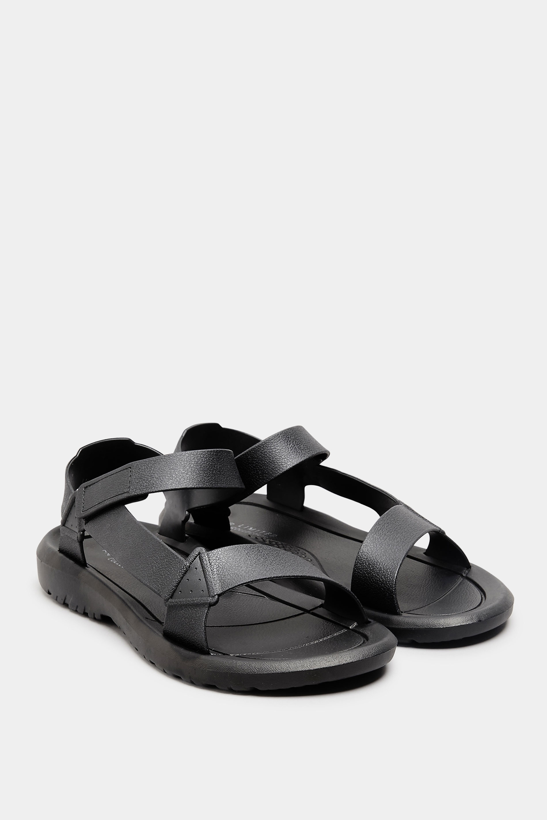 LIMITED COLLECTION Black Adjustable Strap Sandals In Wide E Fit | Yours Clothing 2
