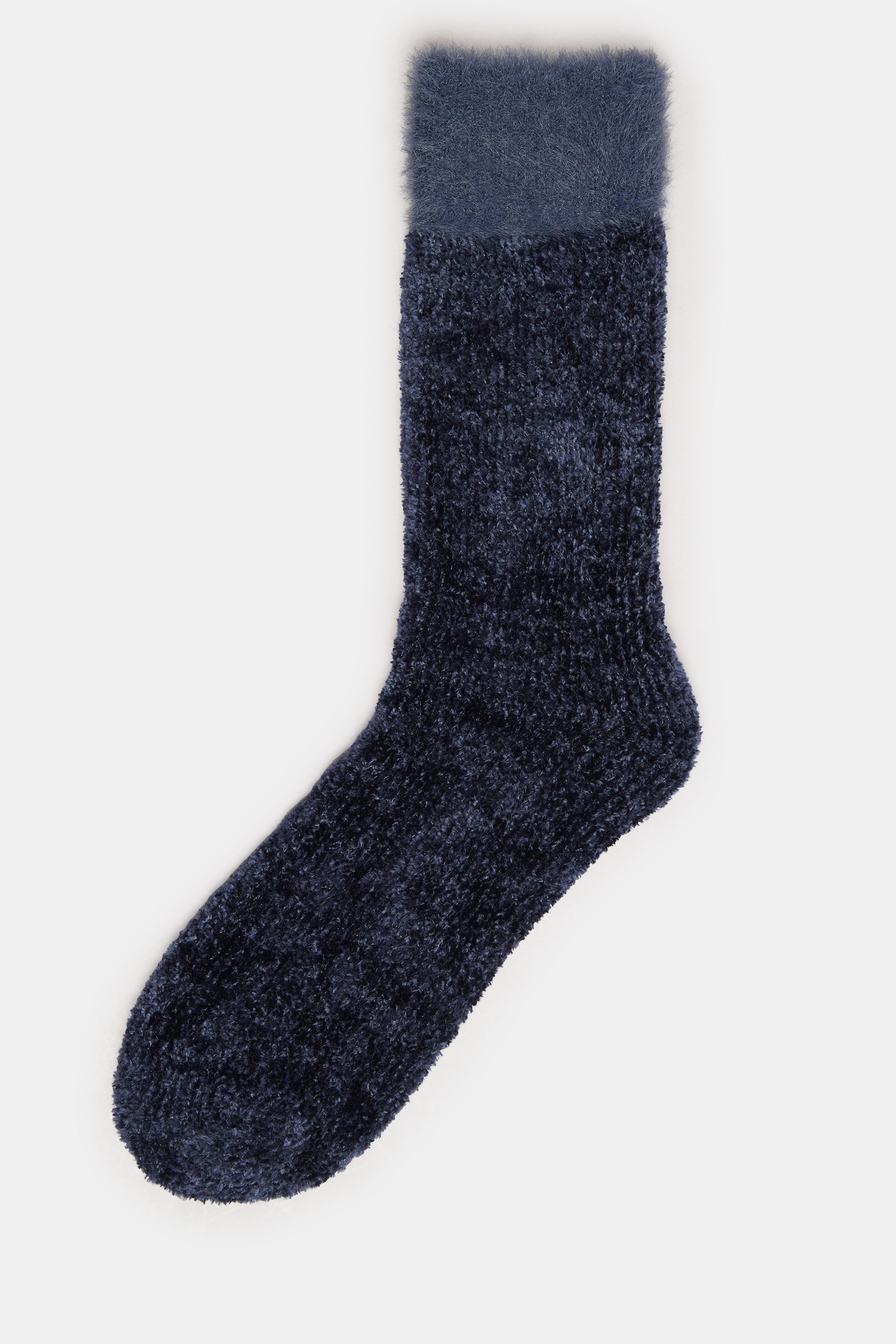 YOURS 2 PACK Plus Size Pink & Blue Chenille Ankle Bed Socks | Yours Clothing 7