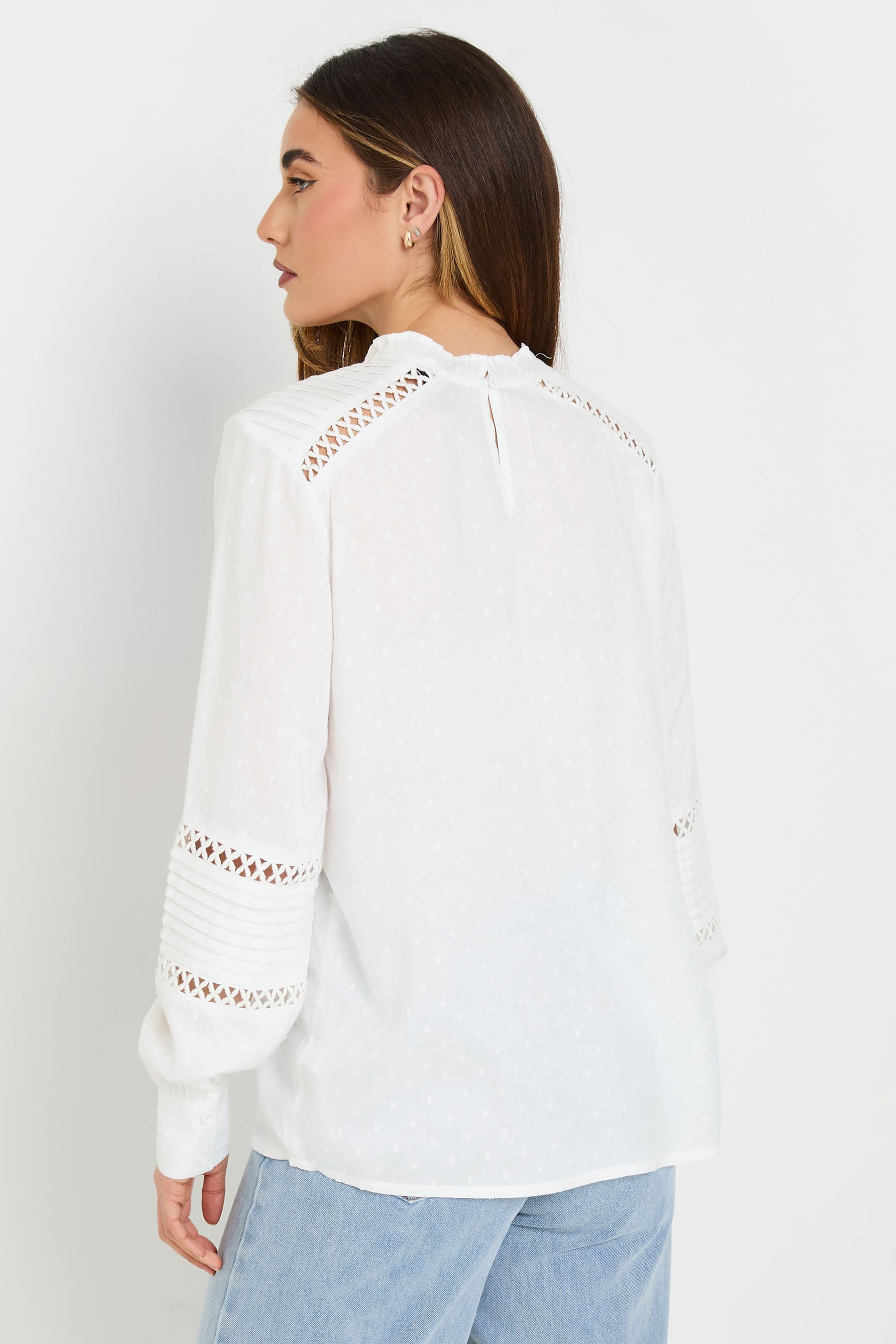 LTS Tall White Ladder Trim Shirt | Long Tall Sally 3
