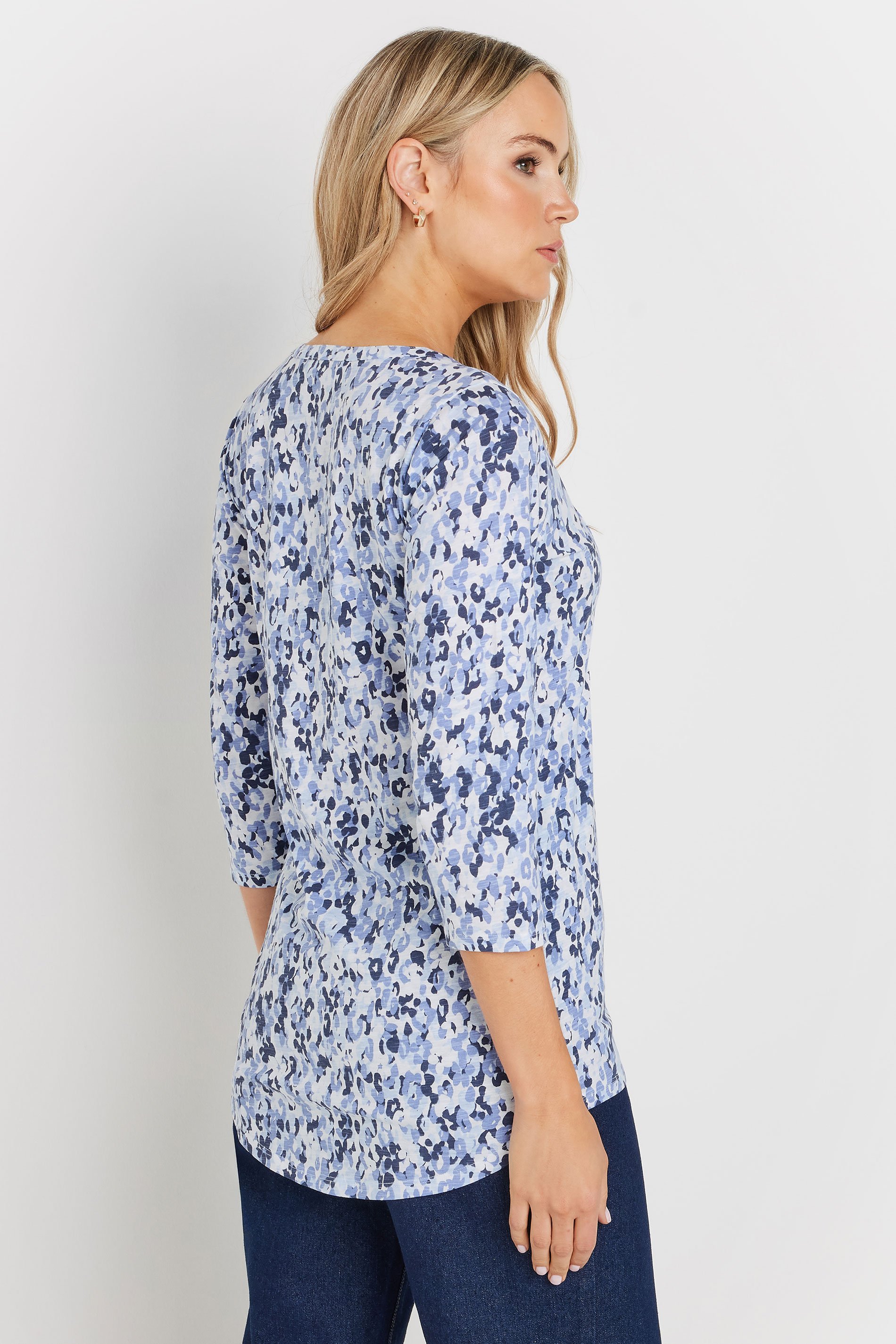 LTS Tall 2 PACK Beige Brown & Blue Henley Tops | Long Tall Sally 5