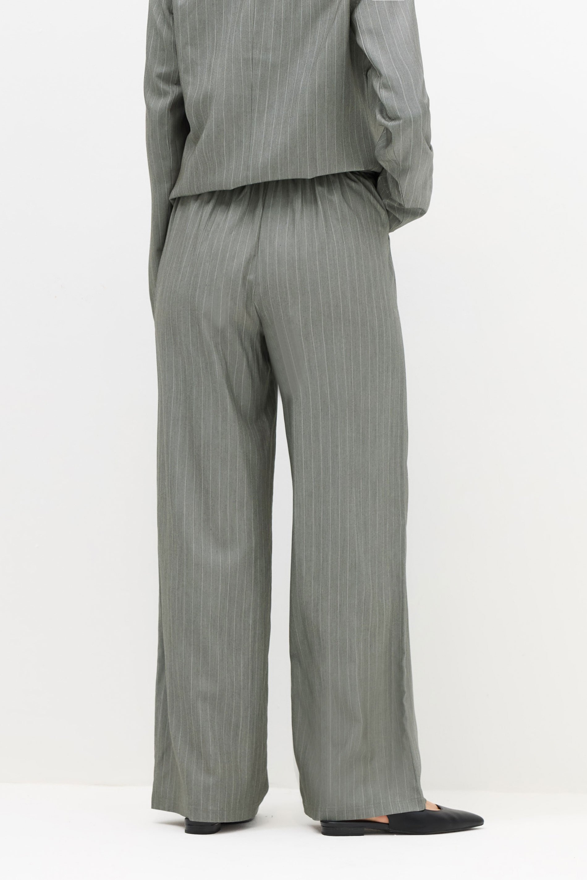 LTS PREMIUM Tall Grey Stripe Wide Leg Trousers | Long Tall Sally 4