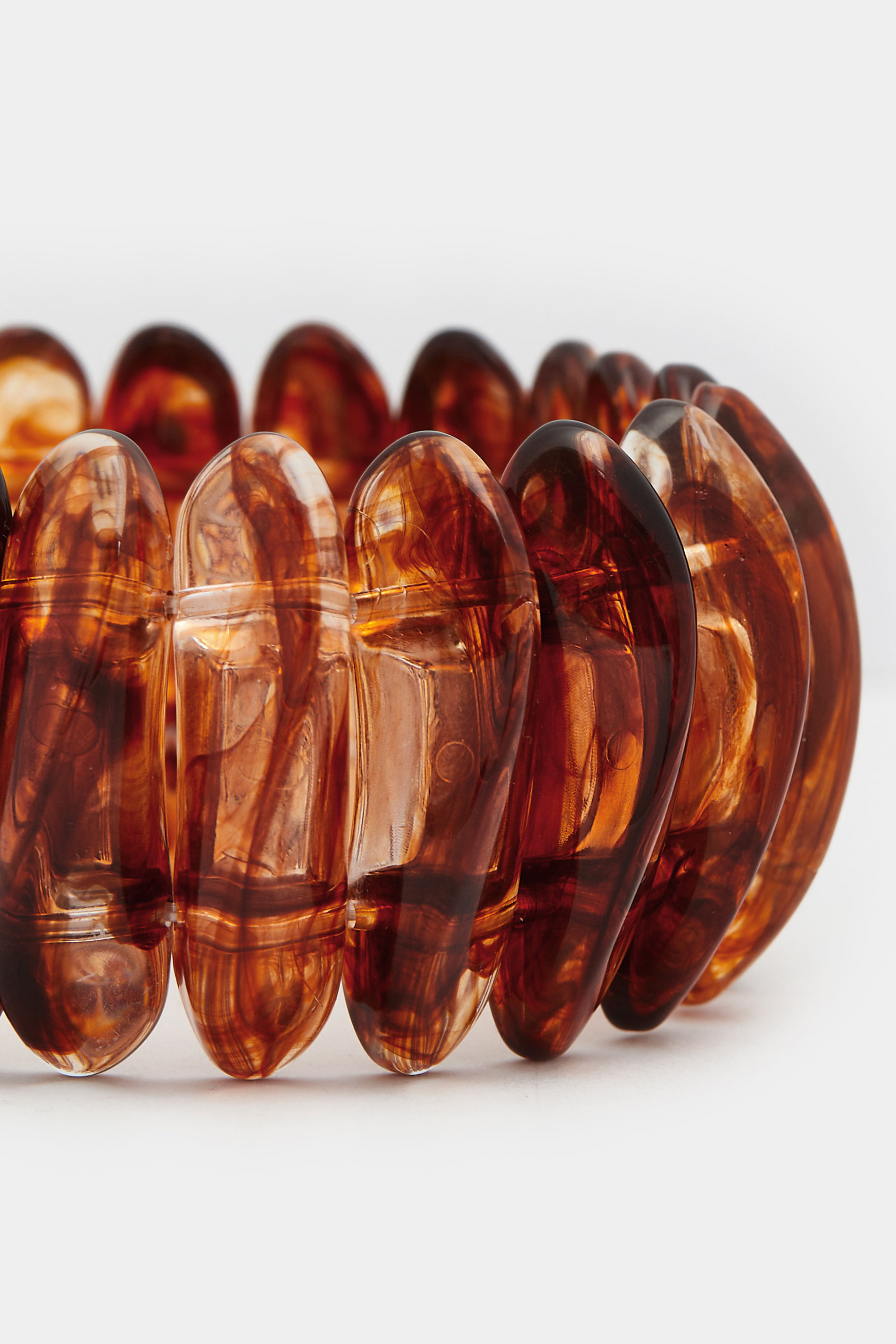 Brown Beaded Statement Stretch Bracelet | Yours Clothing 4