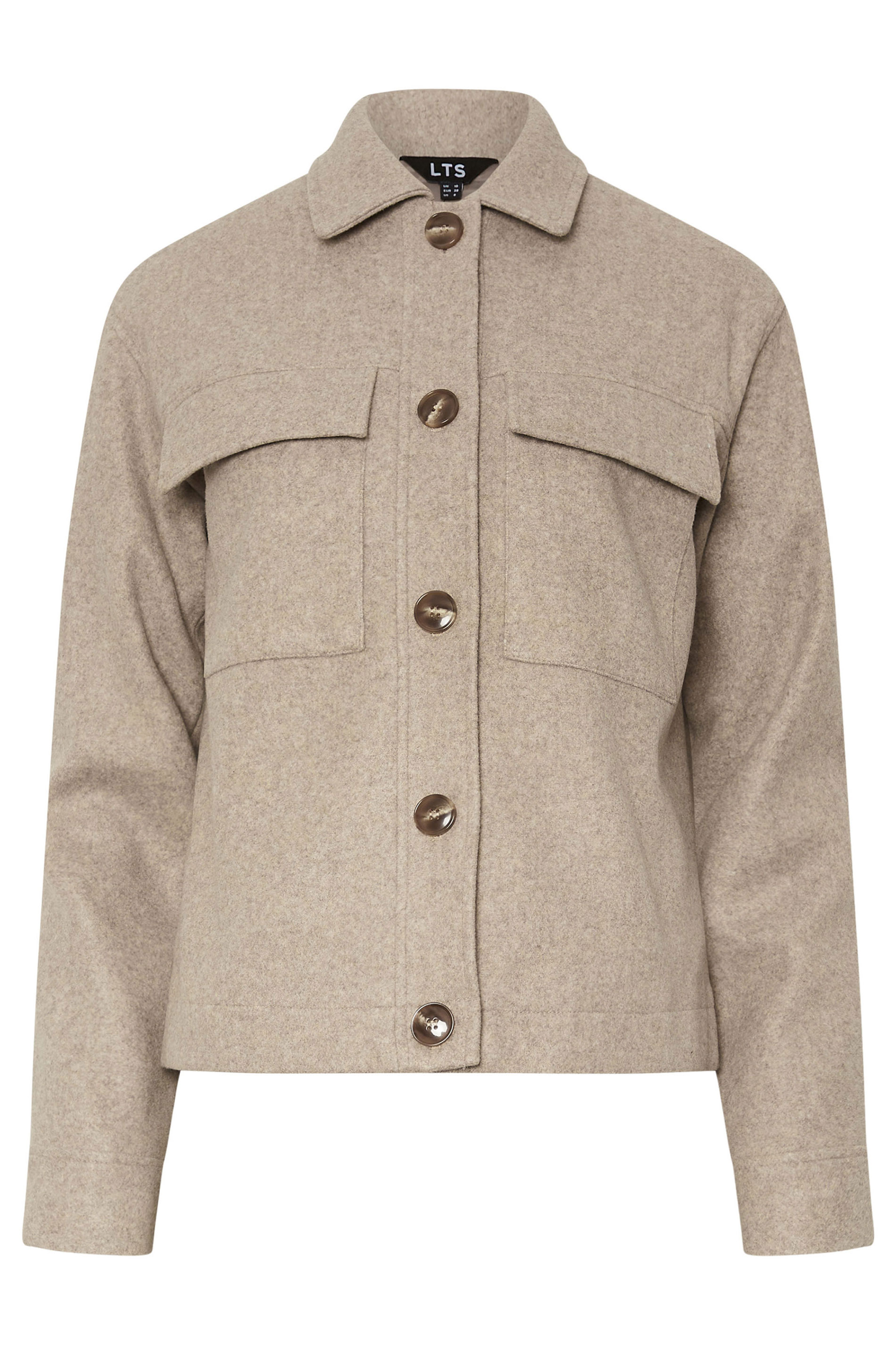 LTS Tall Beige Brown Soft Touch Pocket Jacket | Long Tall Sally 6