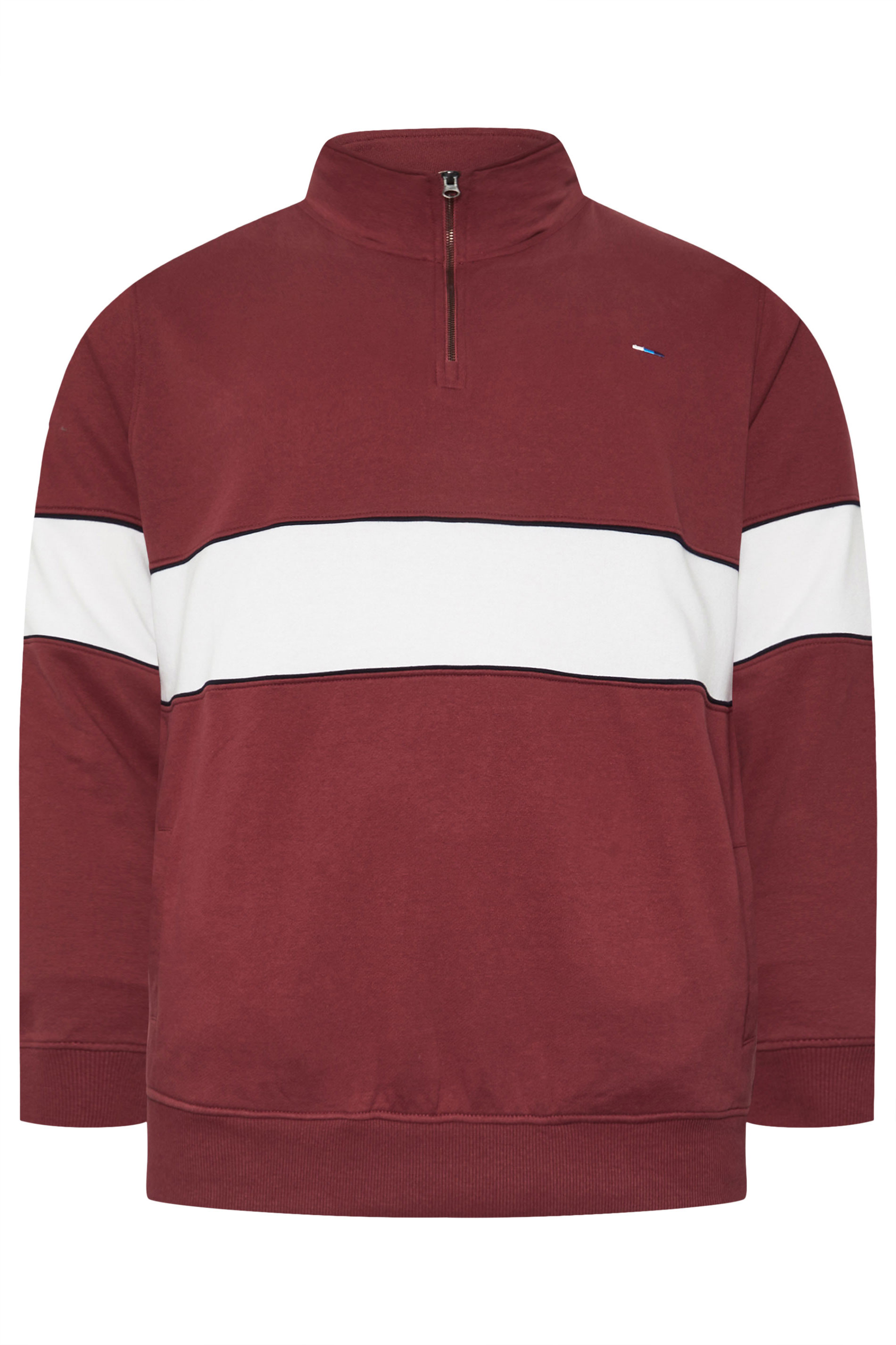 BadRhino Big & Tall Burgundy Red Quarter Zip Sweatshirt | BadRhino 4