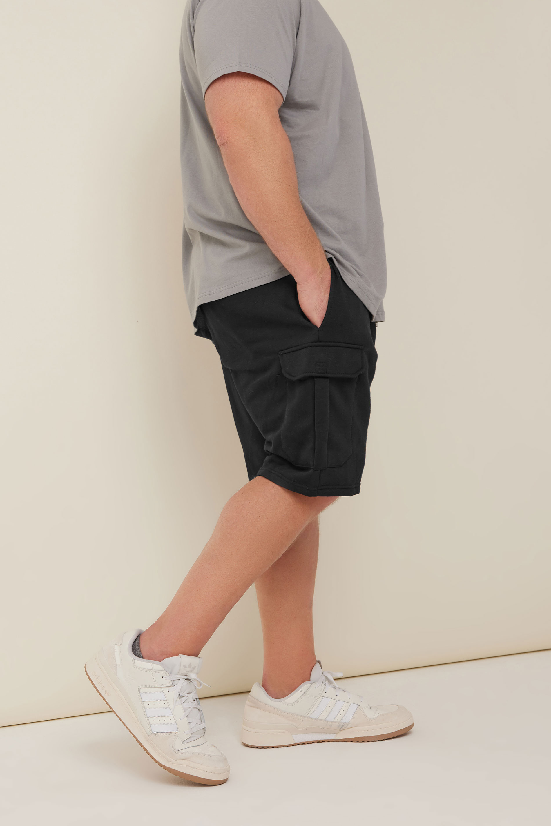 BadRhino Black Essential Cargo Jogger Shorts | BadRhino 4