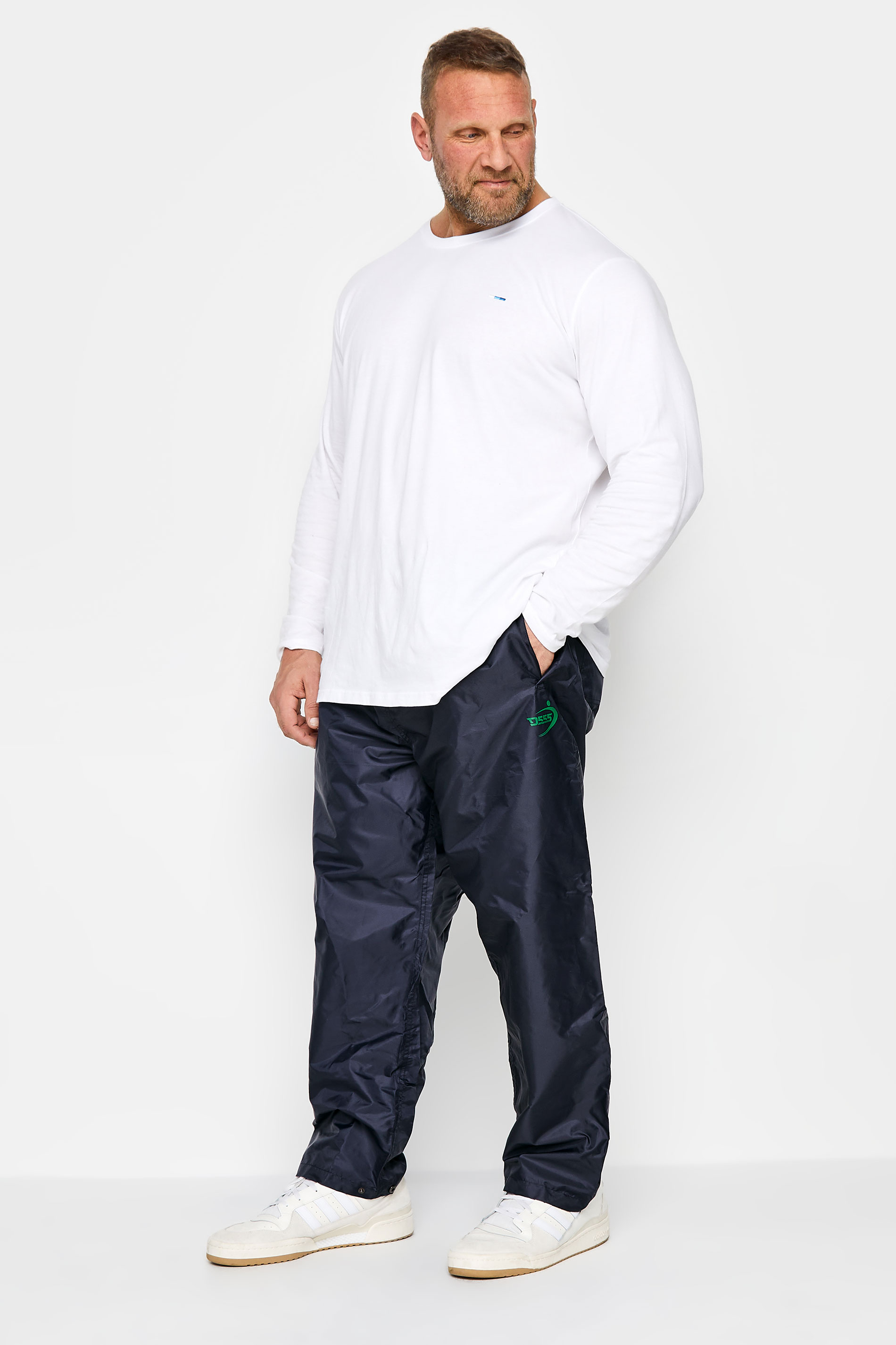 D555 Big & Tall Navy Blue Pack Away Waterproof Trousers | BadRhino 1