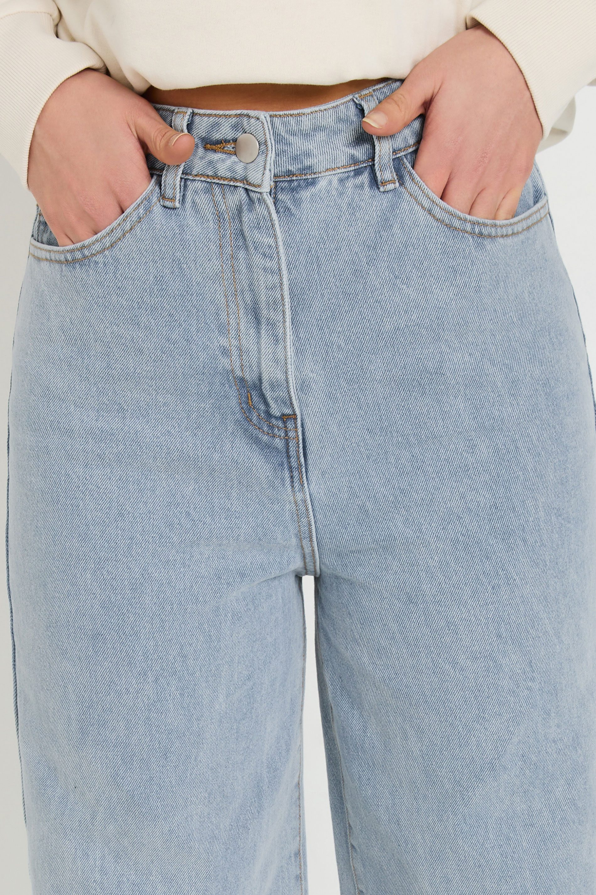 LTS Tall Light Blue Wash Barrel Leg Jeans | Long Tall Sally 5