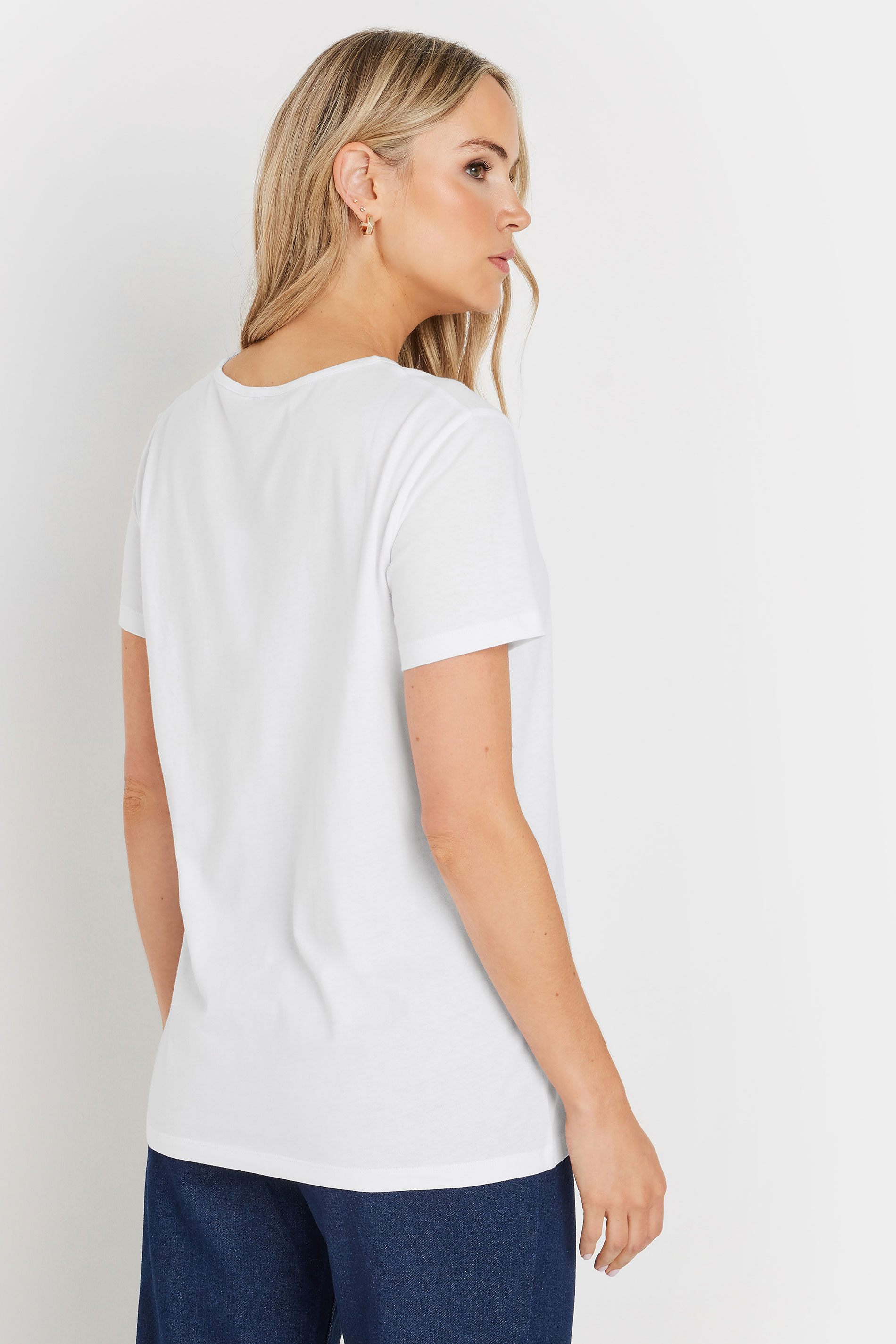 LTS Tall White Floral Graphic Short Sleeve T-shirt | Long Tall Sally 3