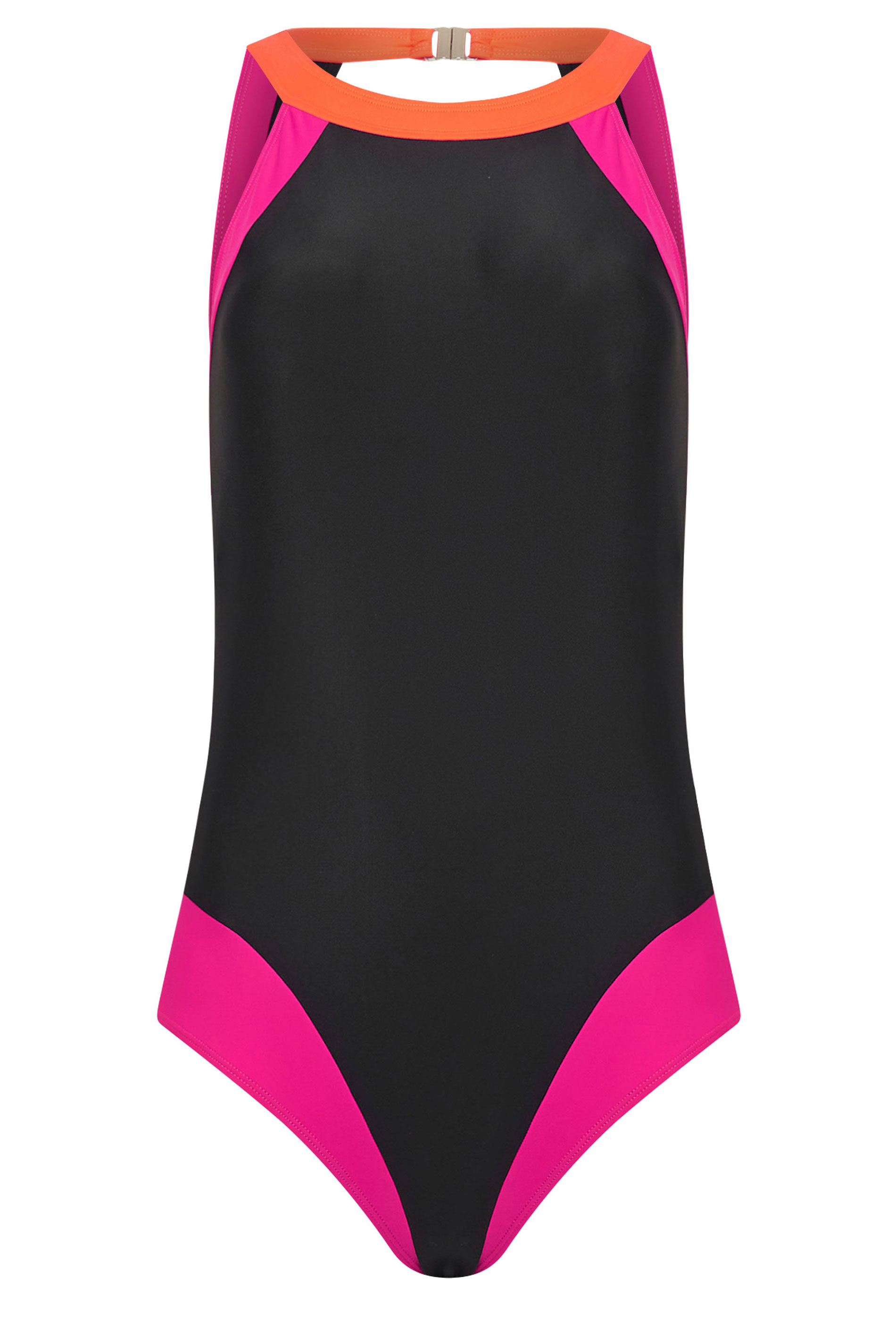 LTS Tall Women's Black Colourblock High Neck Swimsuit | Long Tall Sally 8
