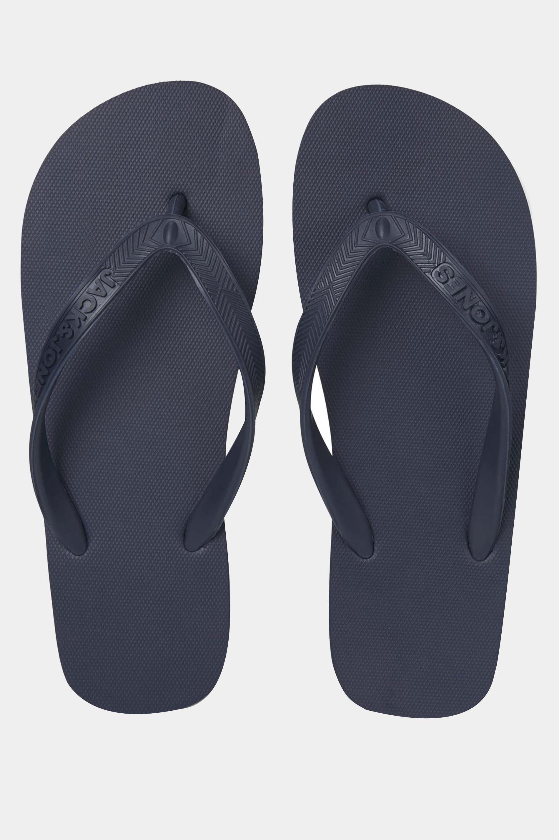 JACK & JONES Navy Blue Basic Flip Flops | BadRhino 4