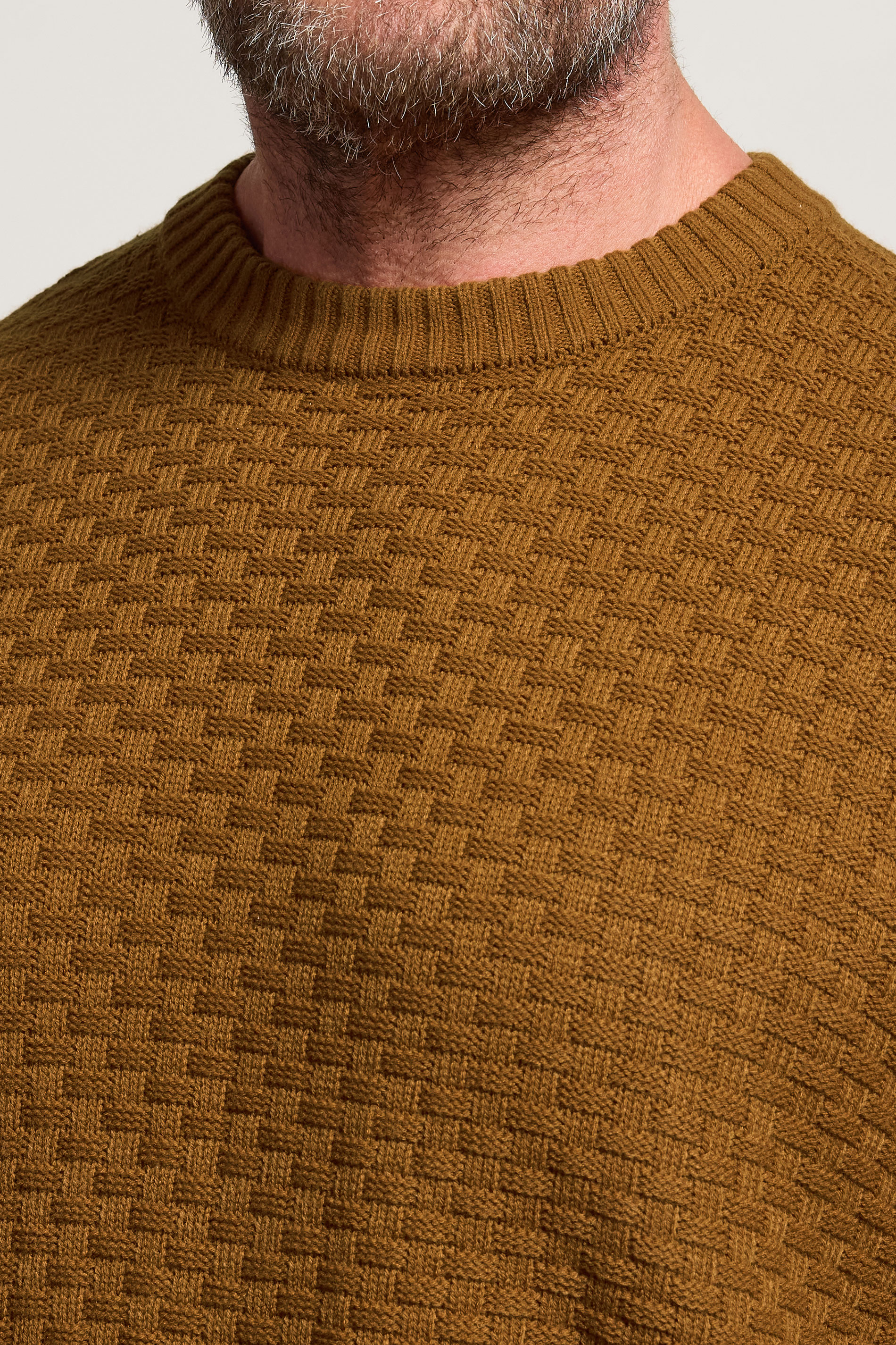 BadRhino Big & Tall Brown Textured Crew Neck Knitted Jumper | BadRhino 5
