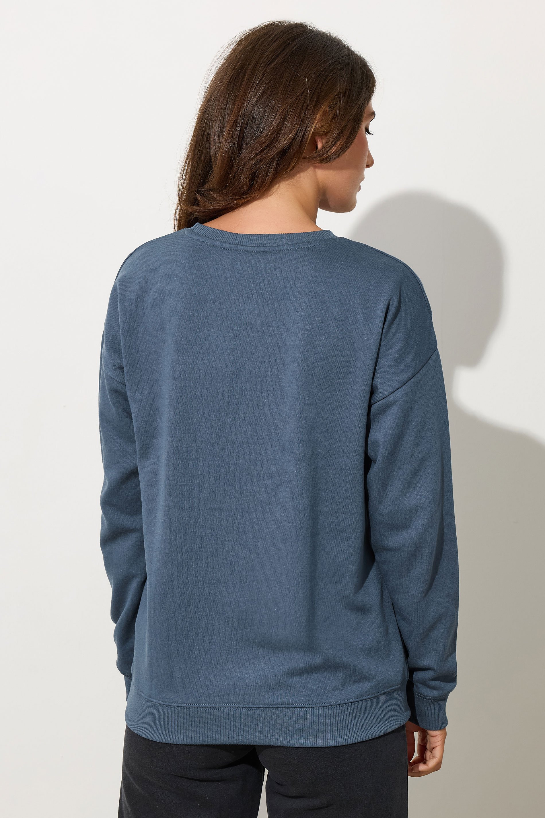 LTS Tall Blue 'NY 1969' Slogan Sweatshirt | Long Tall Sally 4