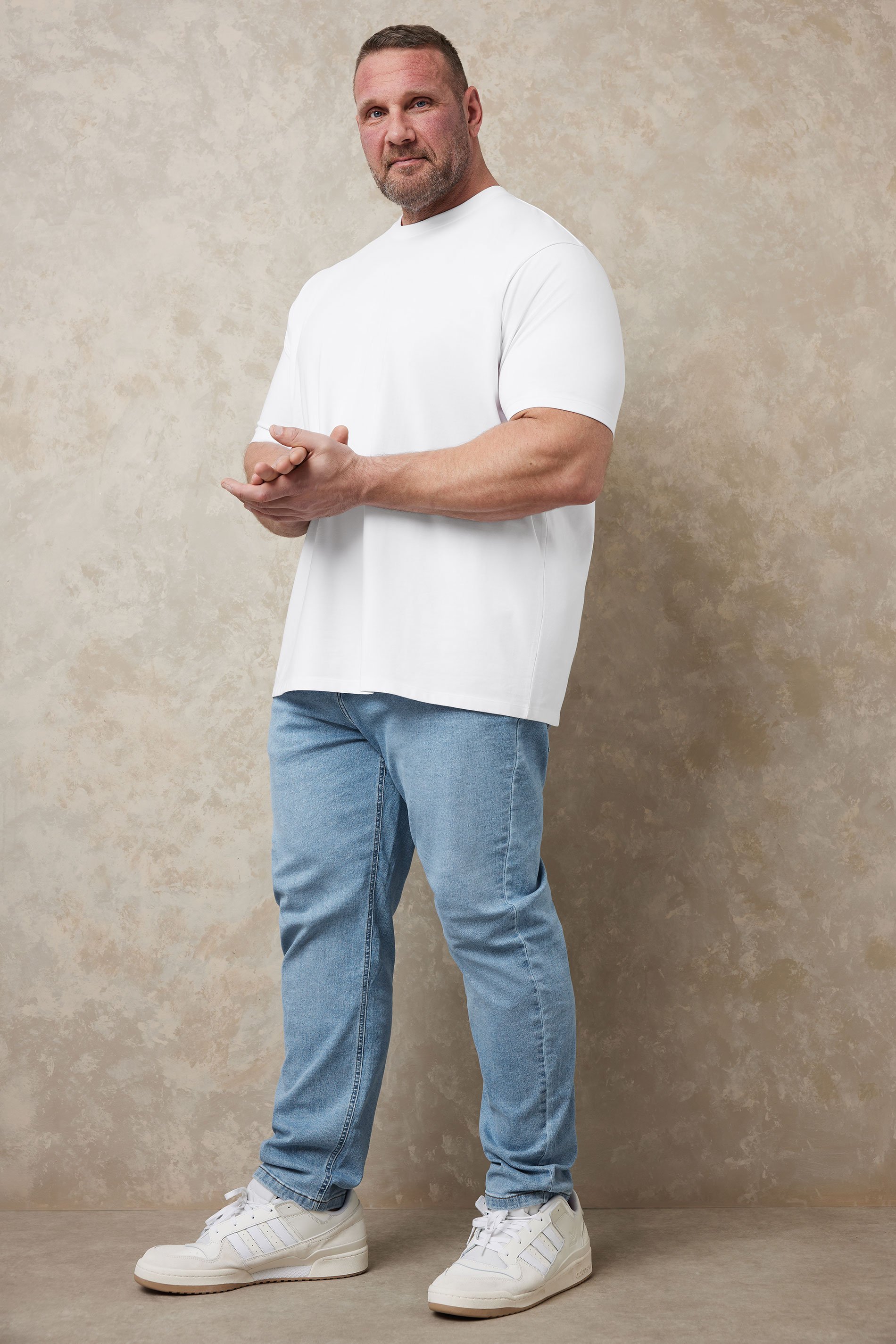 BadRhino Big & Tall White Soft Touch Relaxed Fit T-Shirt | BadRhino 1