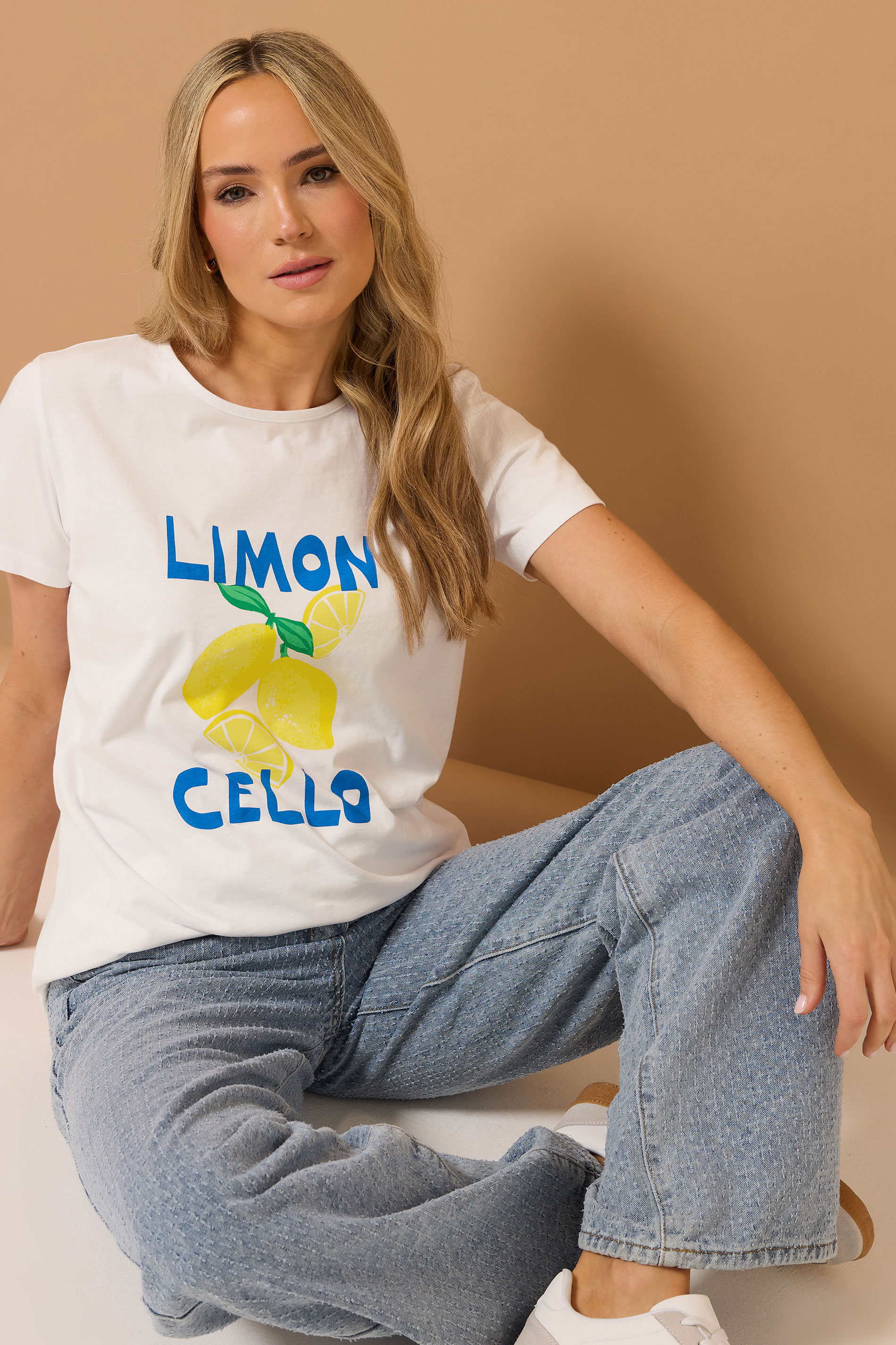 LTS Tall White Cotton 'Limoncello' Graphic T-Shirt | Long Tall Sally 5