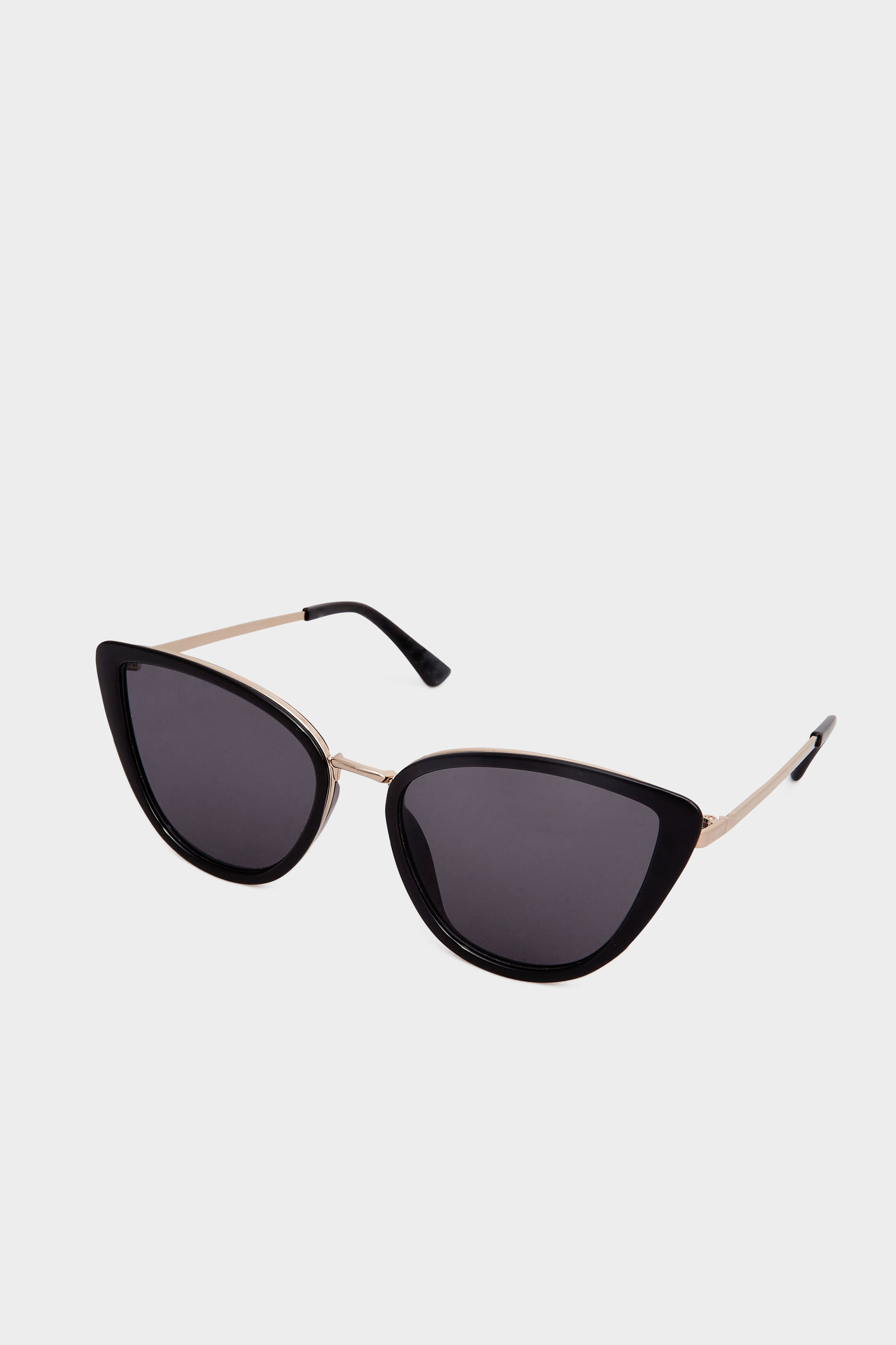 Plus Size Black & Gold Oversized Cat Eye Sunglasses | Yours Clothing 2
