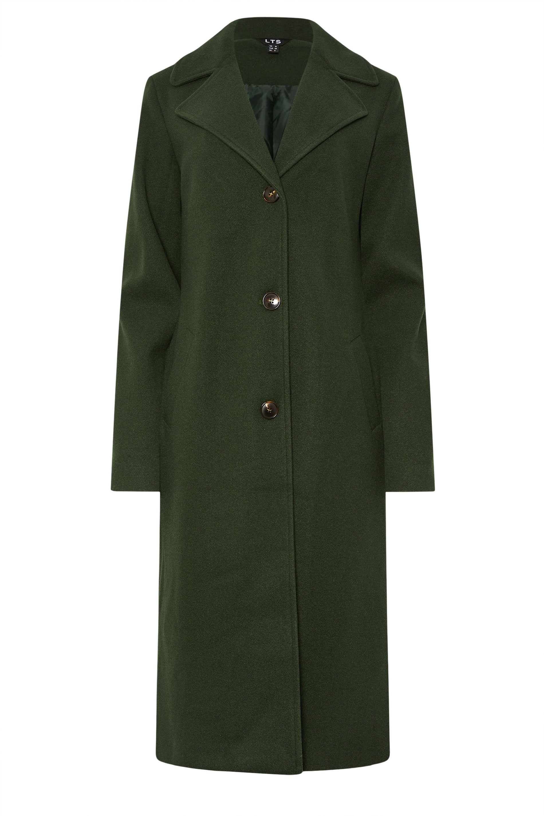 LTS Tall Dark Green Formal Midi City Coat | Long Tall Sally 6