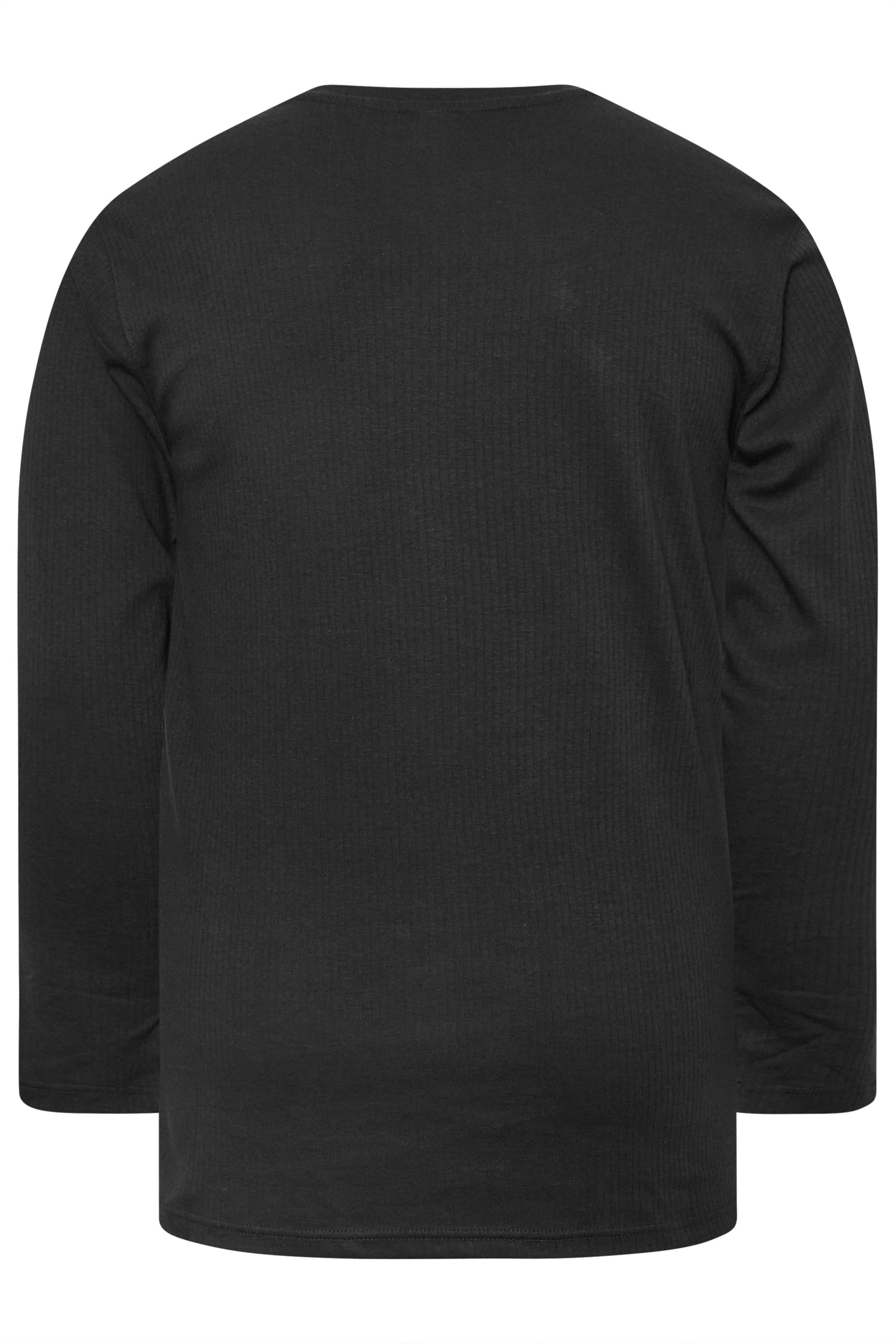 D555 Big & Tall Black Thermal Long Sleeve T-Shirt | BadRhino 4