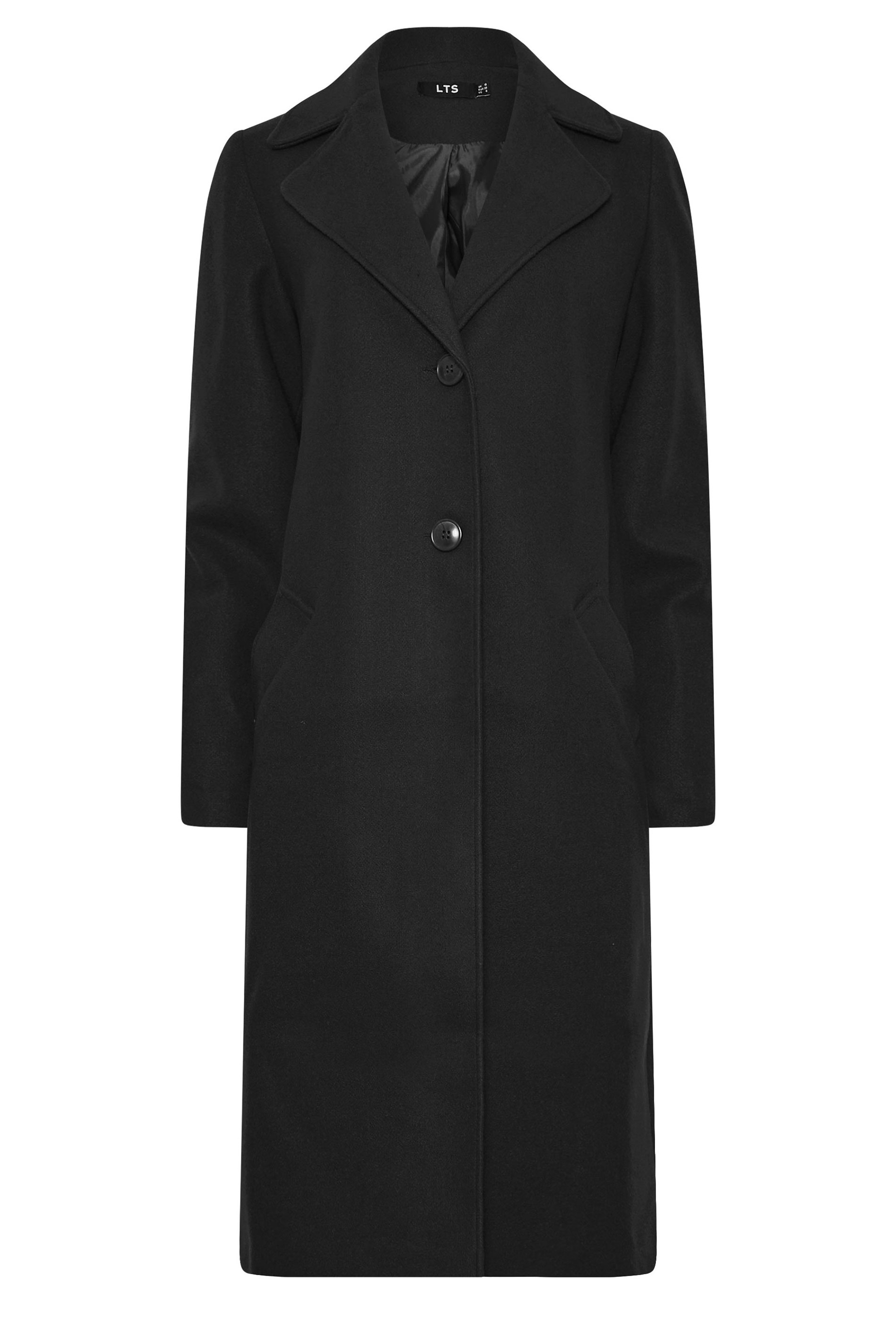 LTS Tall Black Single Breasted Formal Coat | Long Tall Sally 5