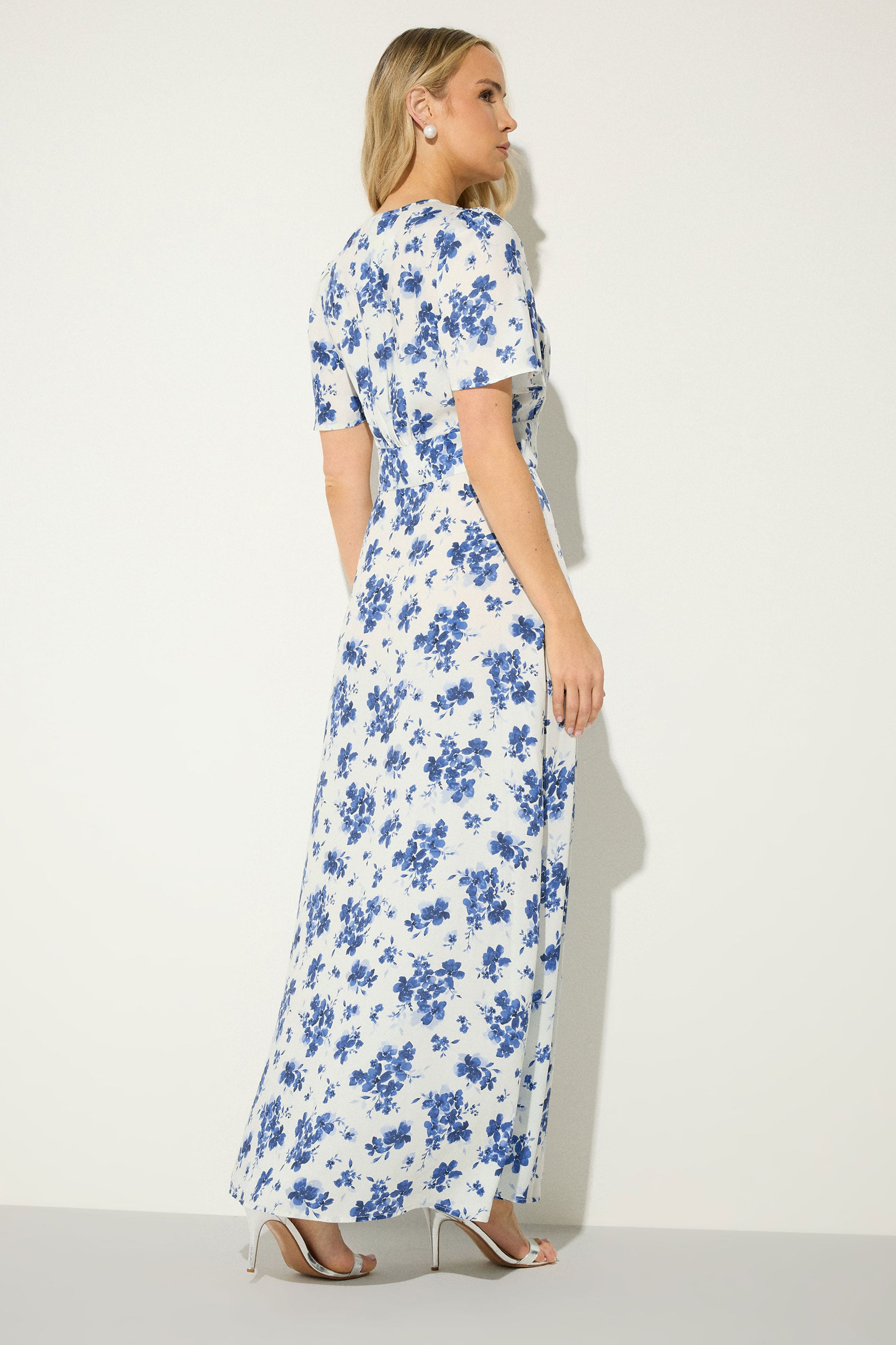 LTS Tall Women's White Floral Satin Maxi Dress | Long Tall Sally 2