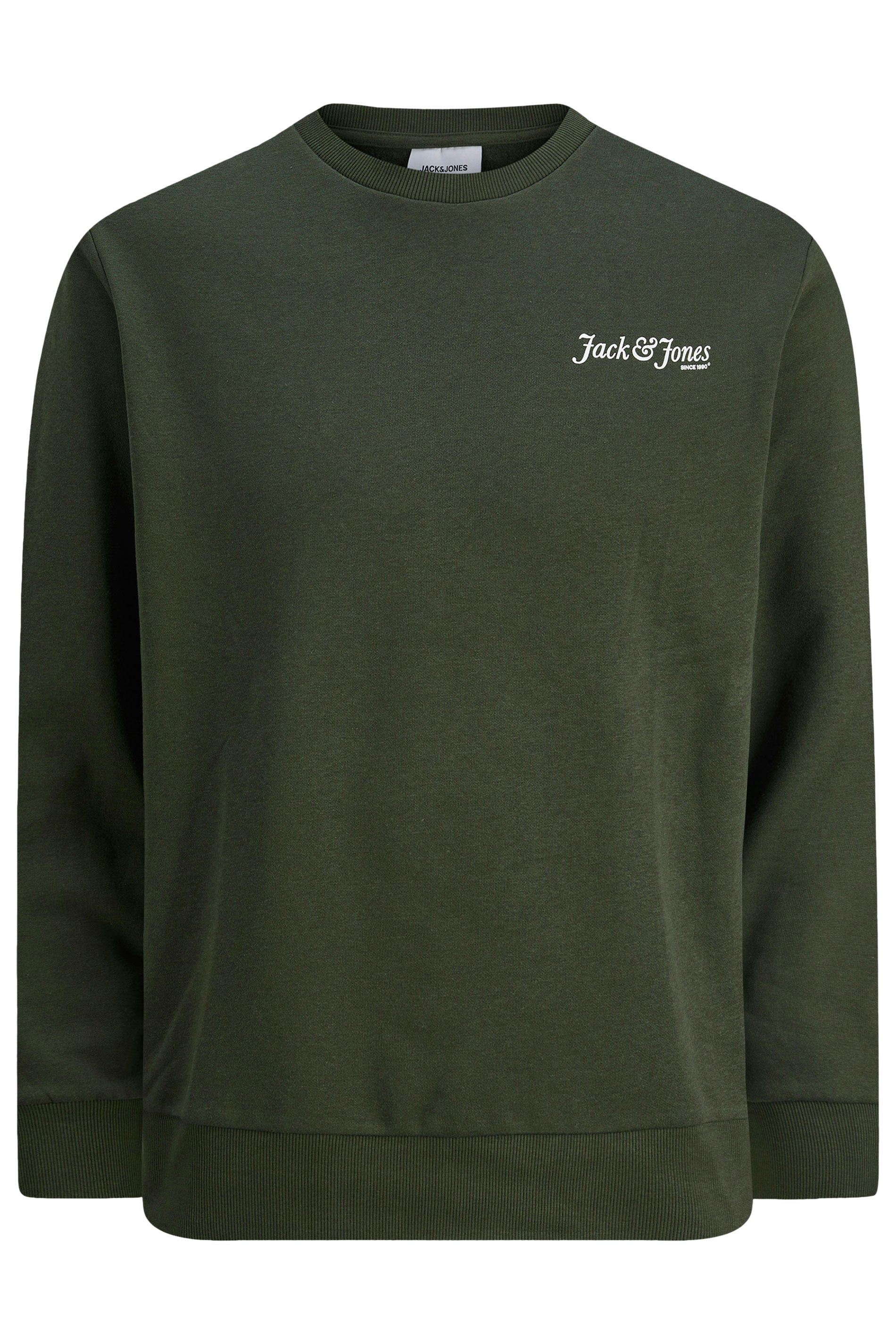 JACK & JONES Big & Tall Duffle Bag Green Crew Neck Sweatshirt | BadRhino 1