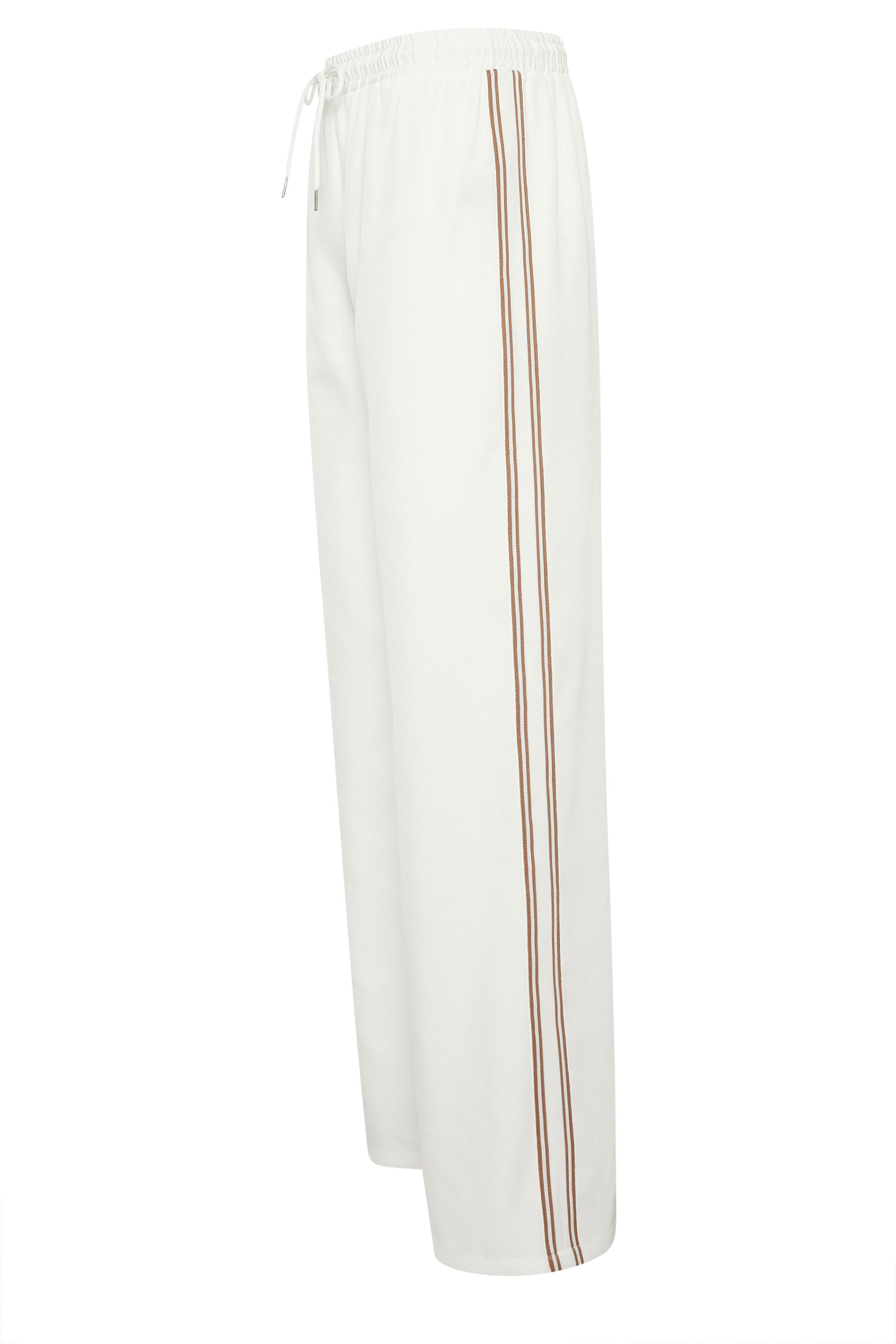 LTS Tall Women's Ivory White Side Stripe Wide Leg Trousers | Long Tall Sally 7